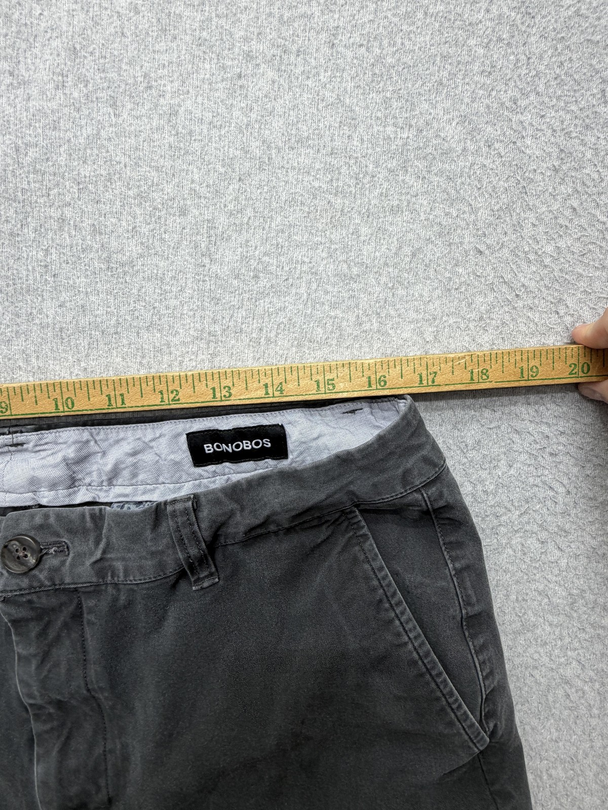 Bonobos Pants Mens 34×30 Gray Slim Fit Stretch Chino Straight Casual Everyday