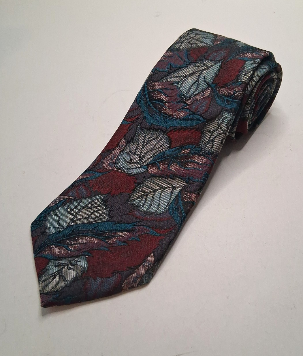 Lot of 3 Botanical Leaf Neckties Name Brands Assorted Sizes Patterns Fabric