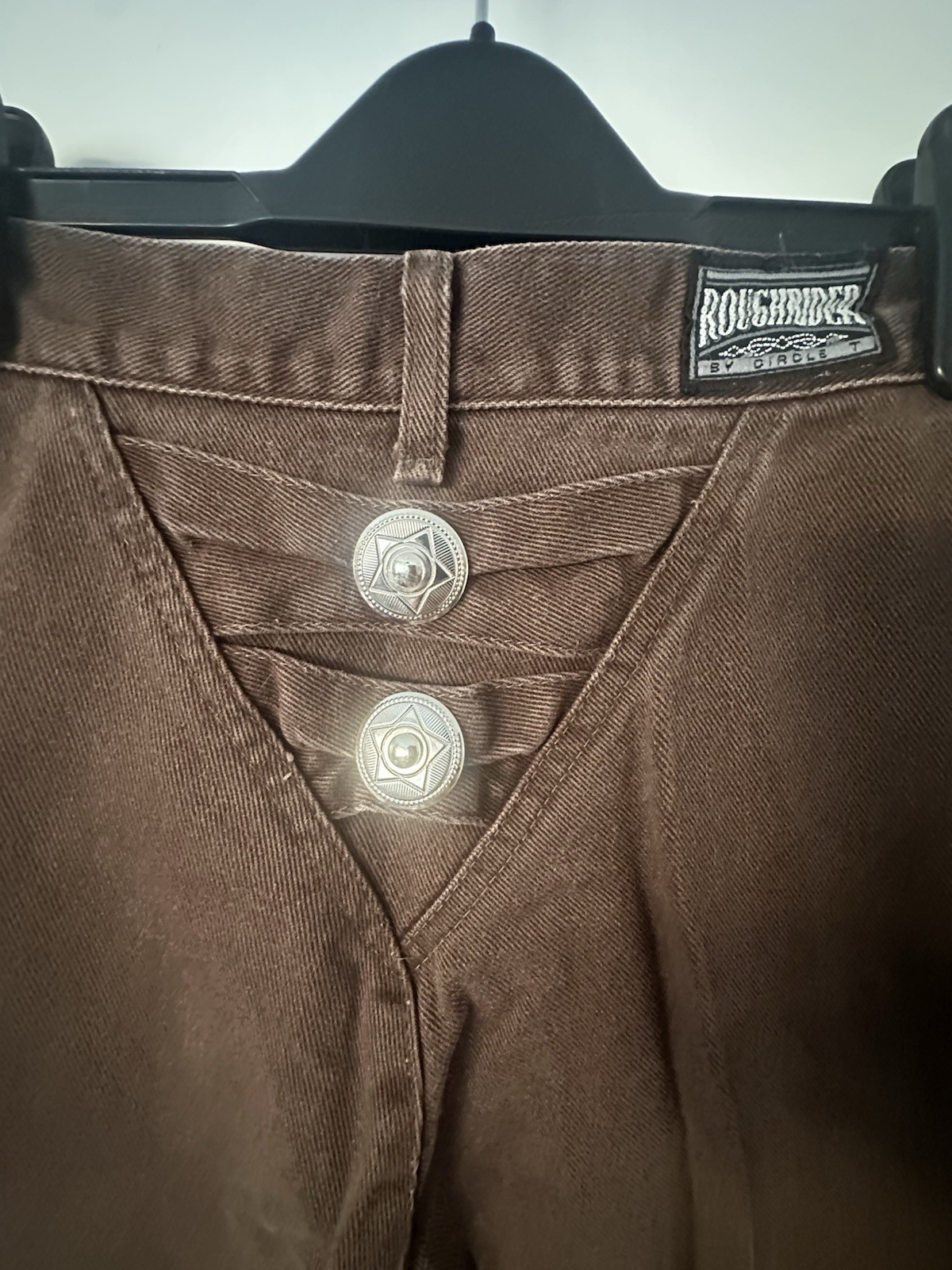 Roughrider by Circle T Jeans Brown Western Cowboy Vintage 28inch Waist