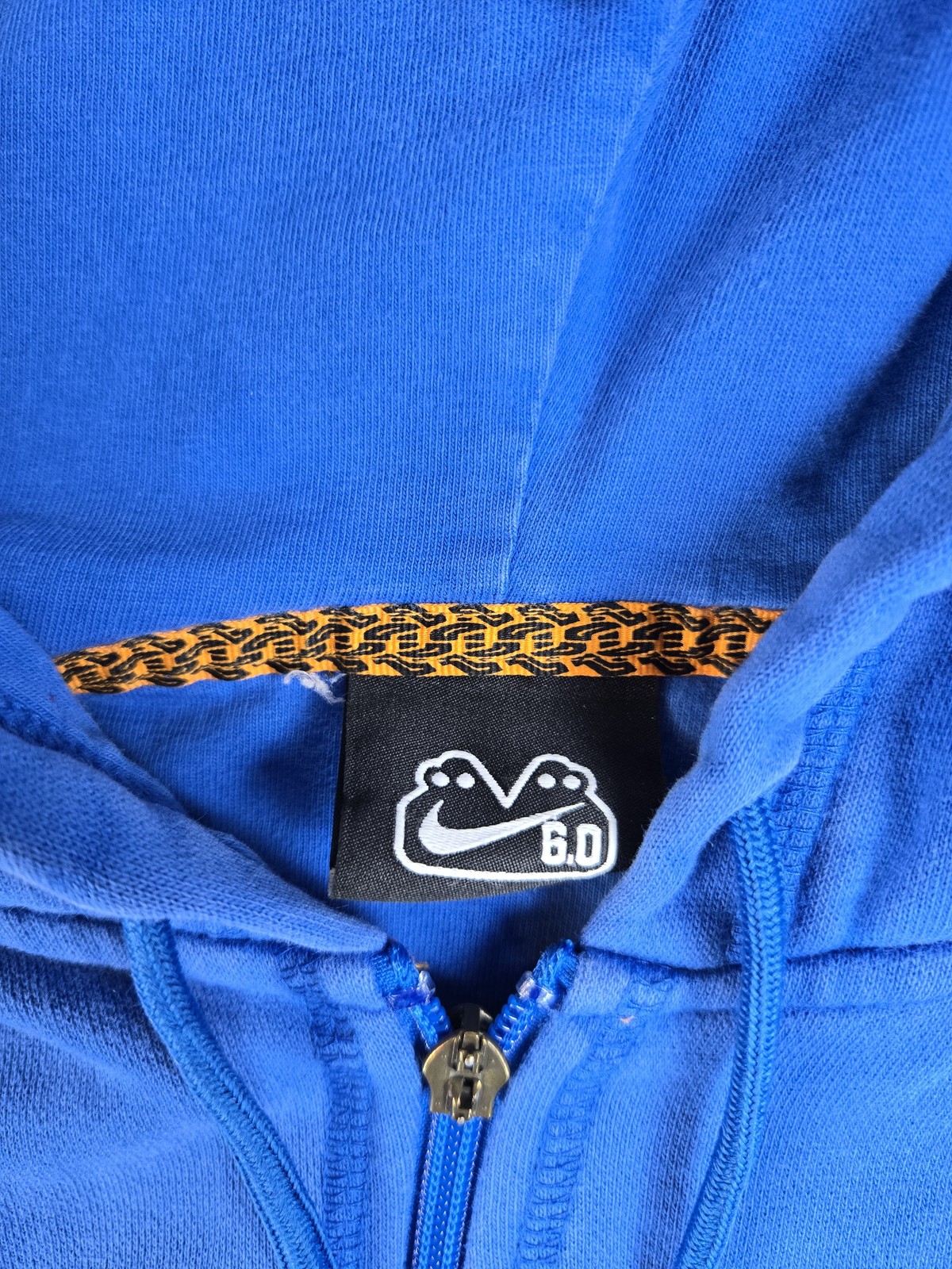 Nike 6.0 Hoodie Mens Medium Blue Full Zip Skateboarding Sweatshirt Drawstring