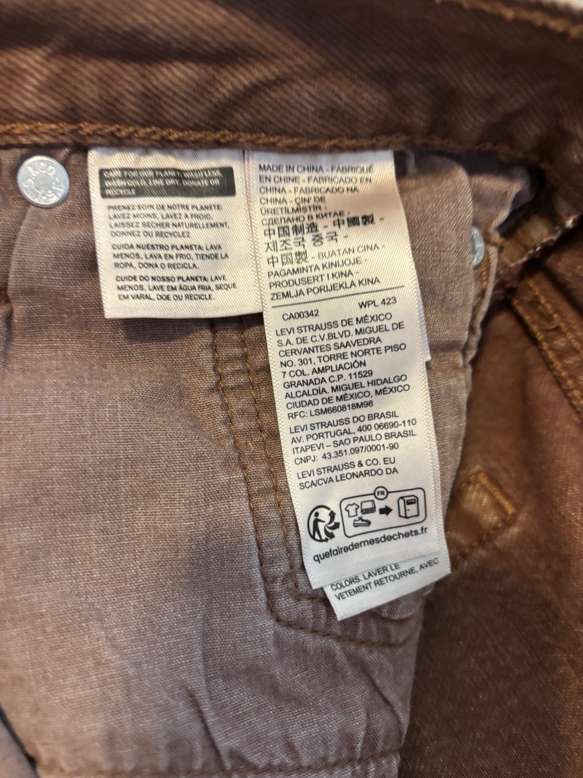 Levi’s Premium 501 Womens Brown Cotton Denim Shorts Button Fly 5-Pocket xs