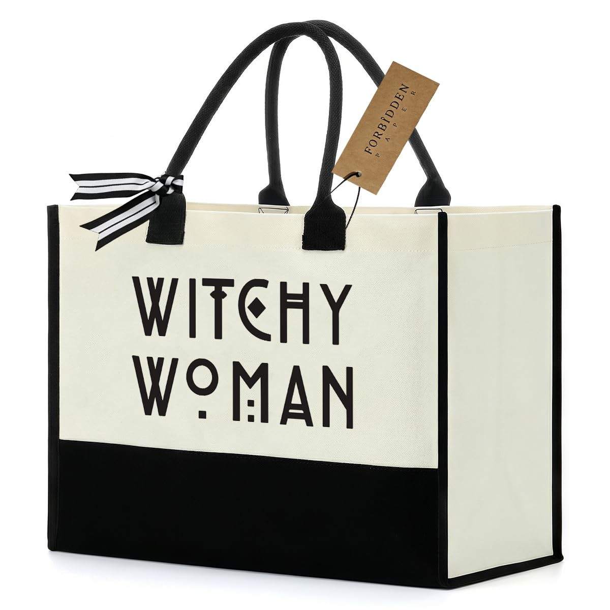 Large Canvas Tote Bag for Women – Witch 17 x 7.9 x 12.6 inches, Witchywomen
