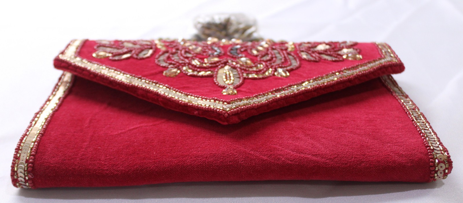 America & Beyond Women’s Embellished Envelope Clutch Bag NC3 Maroon One Size