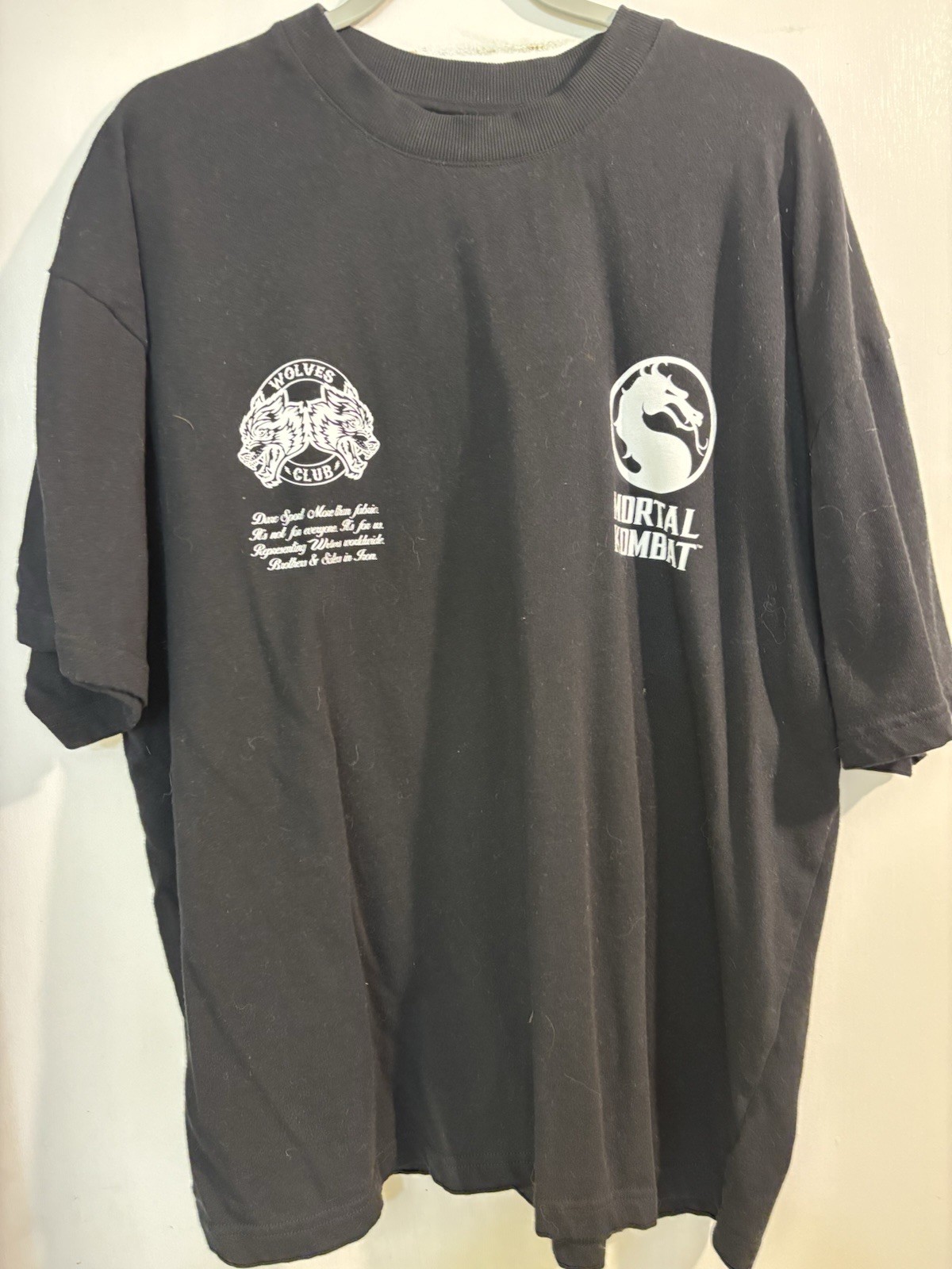 Darc Sports Mortal Kombat Wolves Club Men’s XL Black Cotton Crew Neck T-Shirt