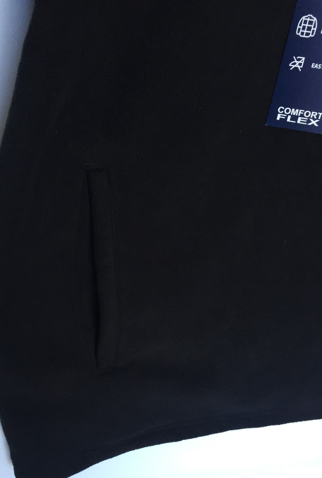 Pullover Fleece Saddlebred Small LS Black Gray Collar Solid Mens NWT New