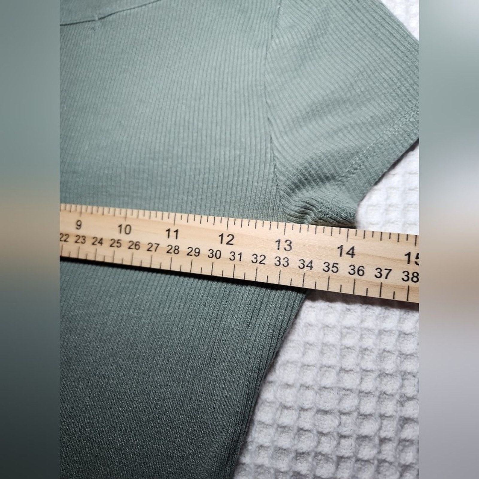 Elegant Sage Ribbed Tee Frankee & Skylarr Size S
