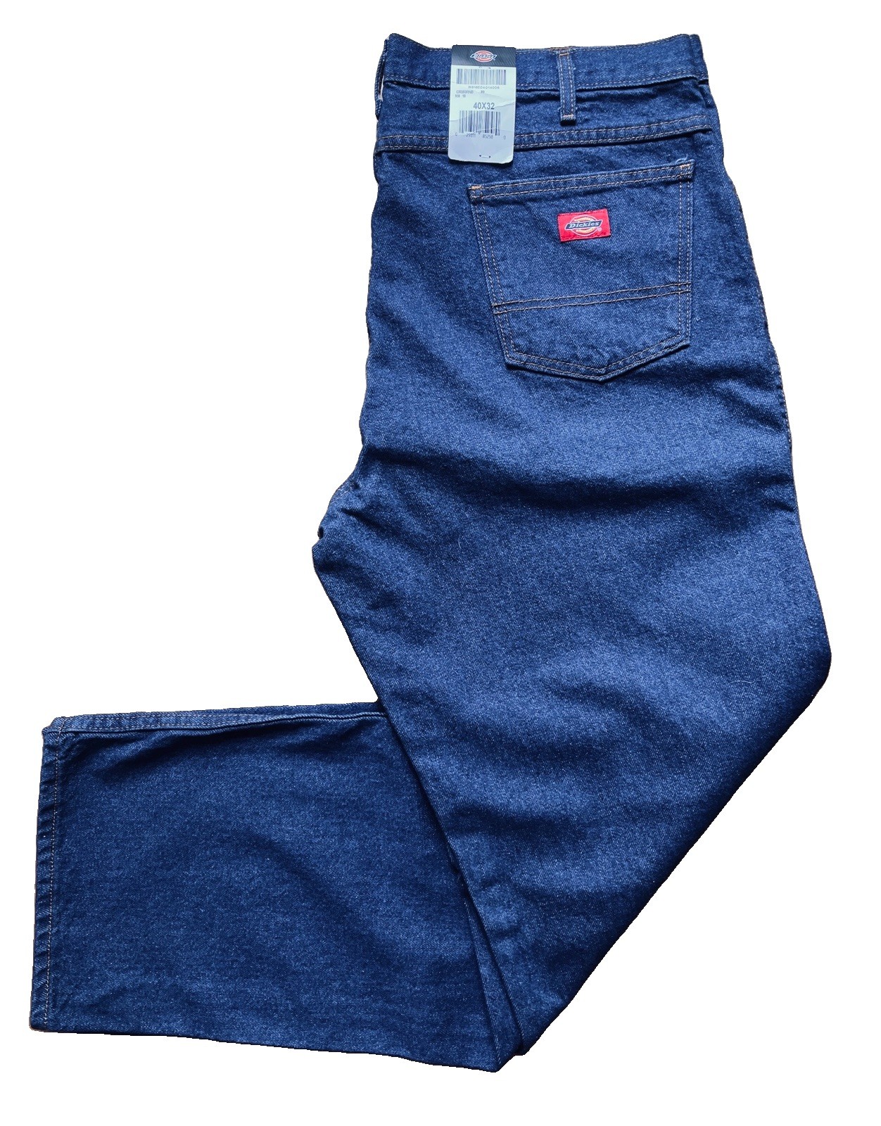 NWT Dickies Men’s Industrial Relaxed Fit Denim Jeans Rinsed Indigo Blue 40 x 32