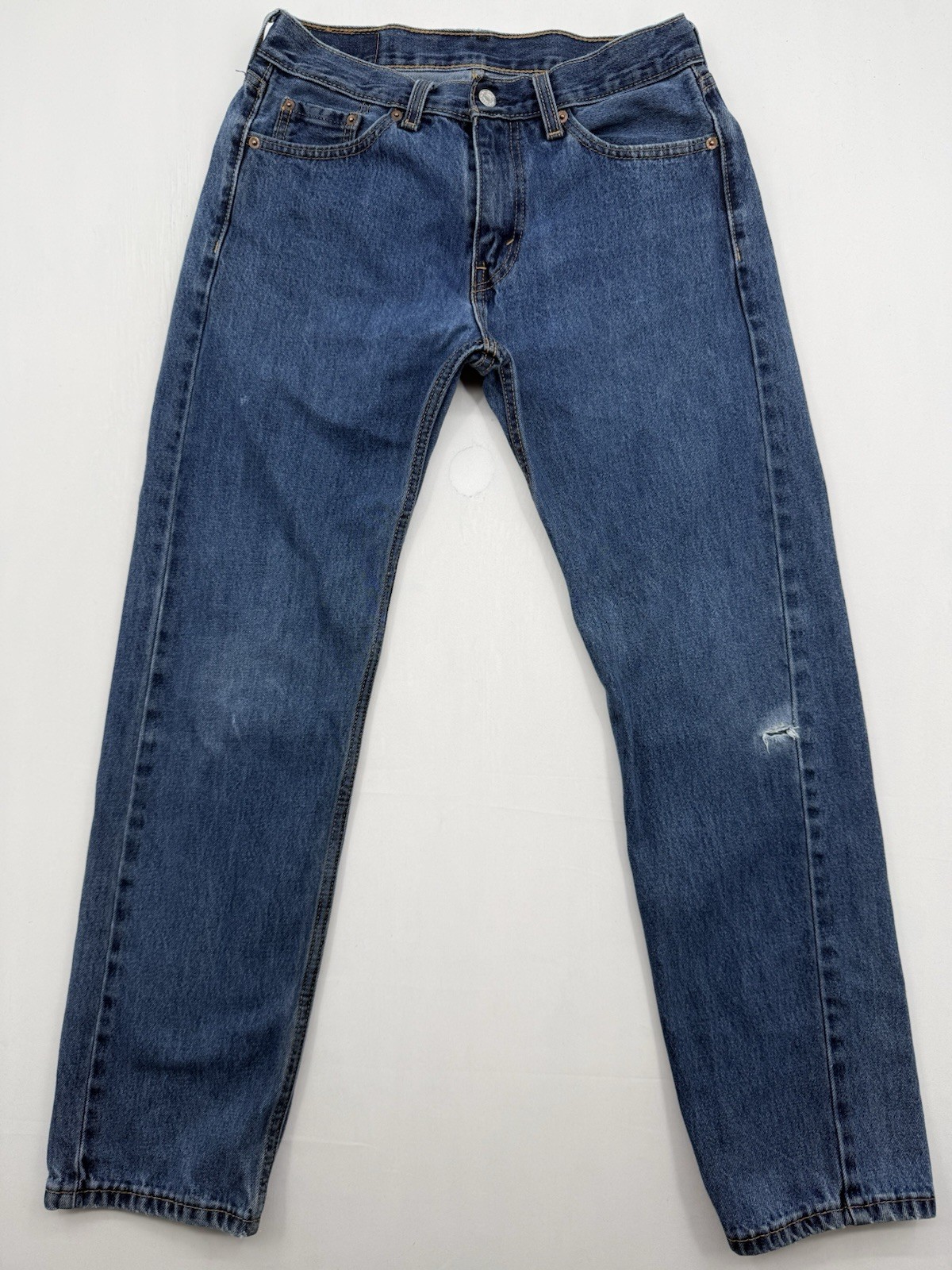 Levi’s 505 Regular Fit Straight Leg Blue Jeans Men’s 30W x 30L Medium Wash Denim