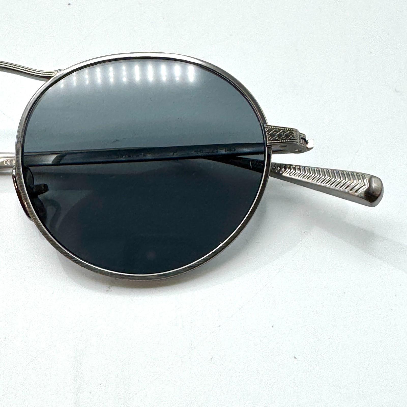 Eyevan Sunglasses Safari-E Pewter Round Frame Black Lens 46-21-145 New Authentic