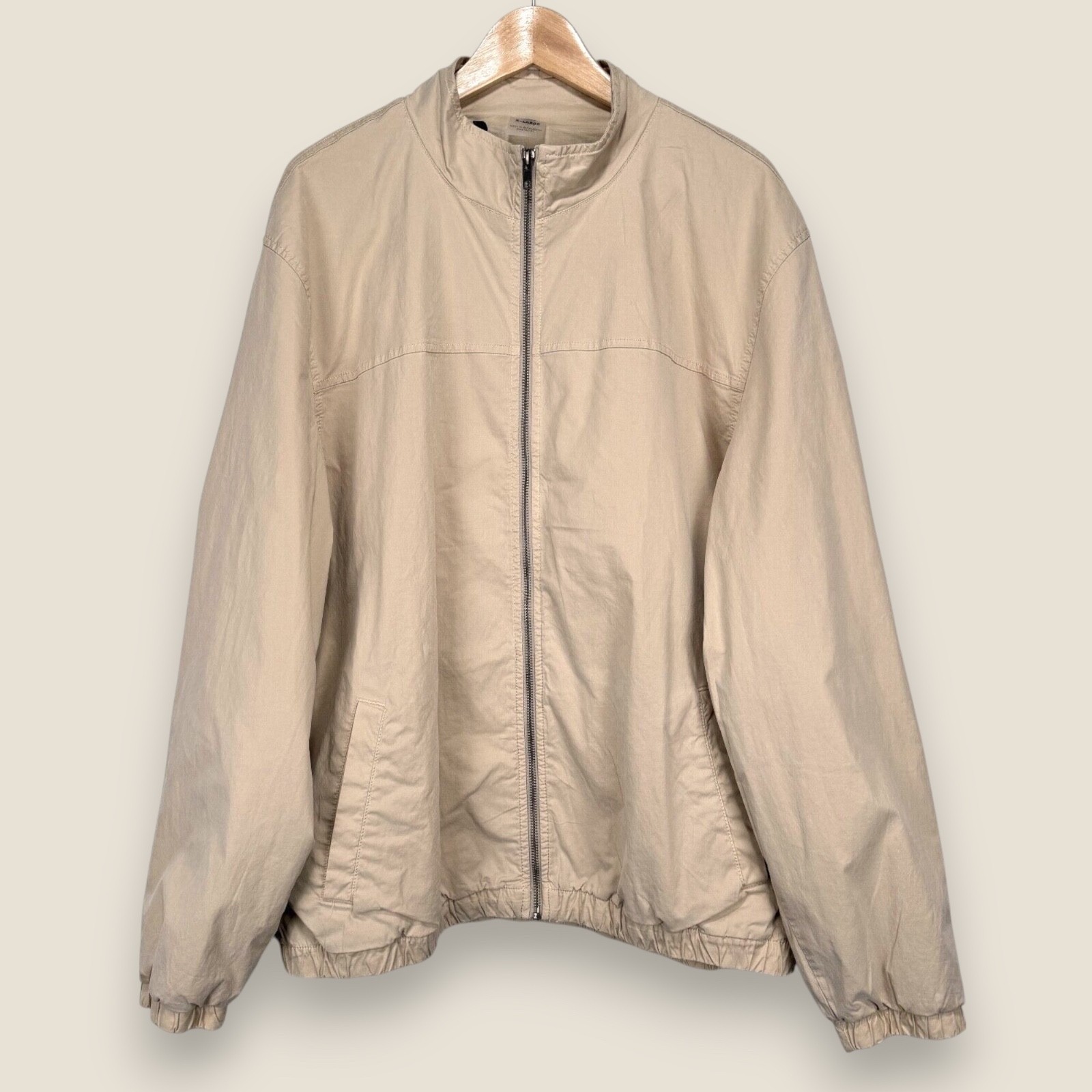 VRST Track Jacket Men XL Khaki Full Zip Cotton Tencel Stretch Pocket Performance