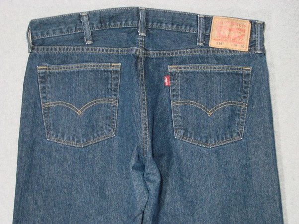 TD15439 2013 **LEVI’S** 514 STRAIGHT LEG JEANS 38×30 (msr 38″x30″) DARK BLUE