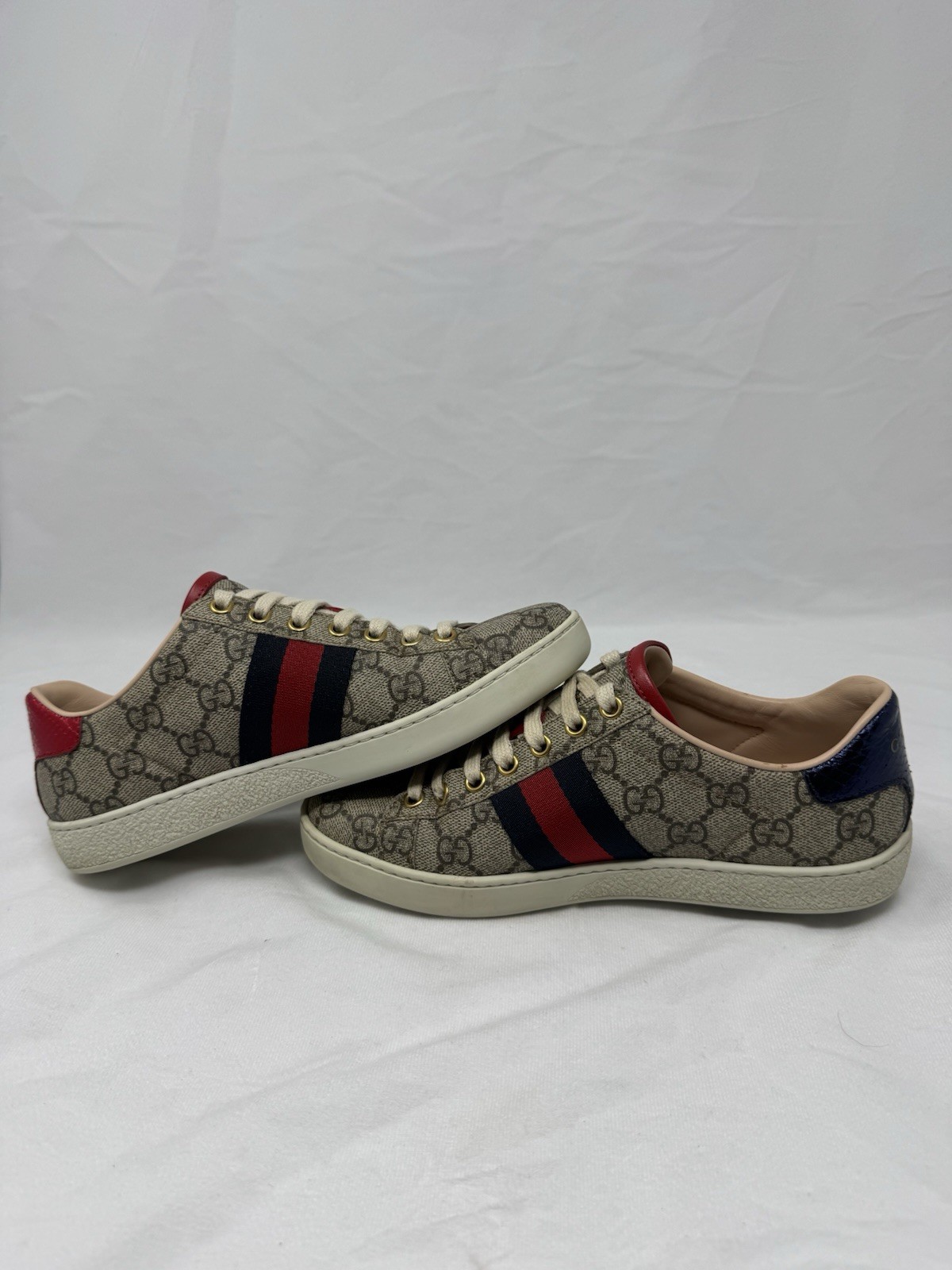 Size 35 Women’s – Ace Gucci-GG Supreme Beige/Ebony/Blue/Red – 499410 K2LH0 9768