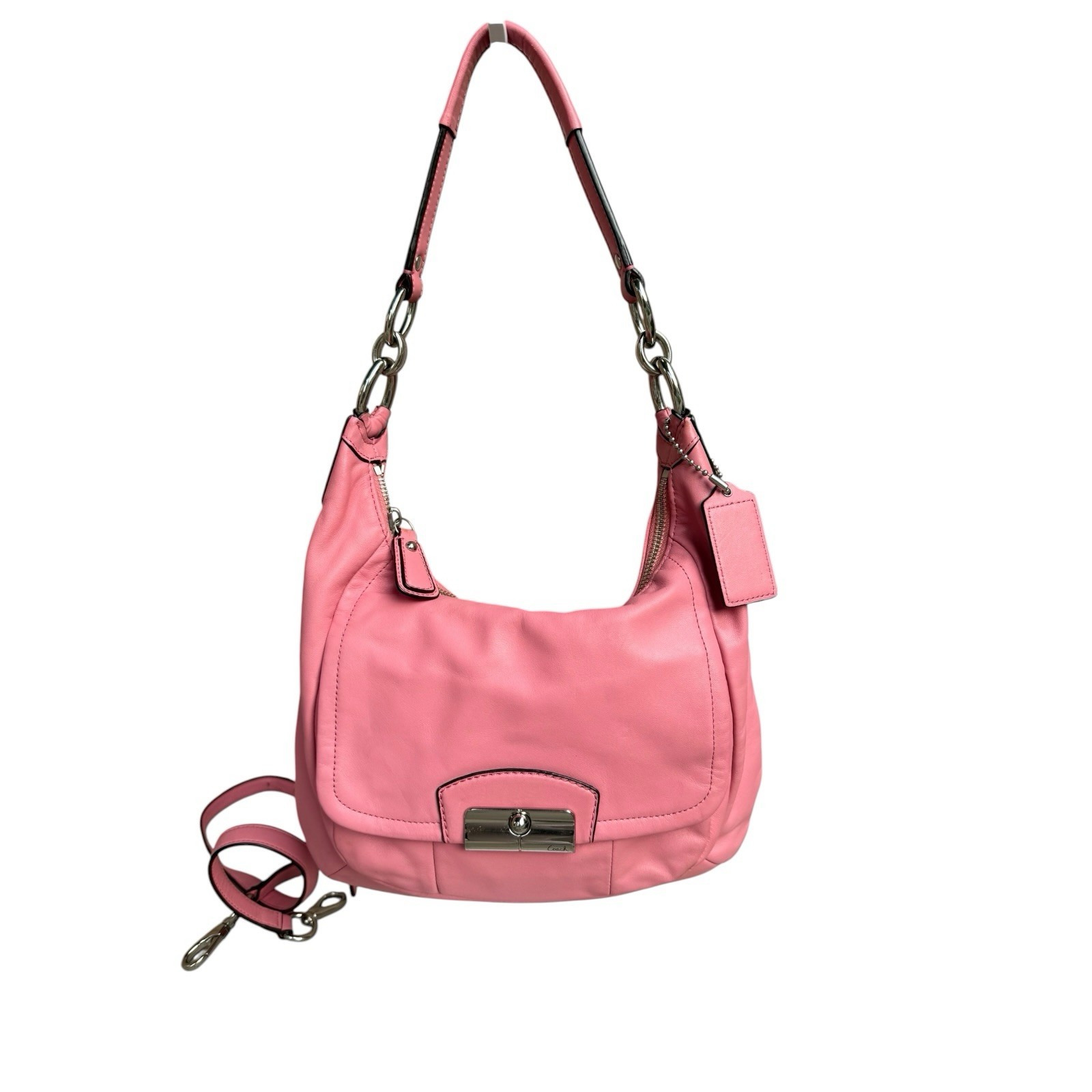 Coach Kristin Pink Leather Hobo Shoulder Bag Convertible Crossbody F22306