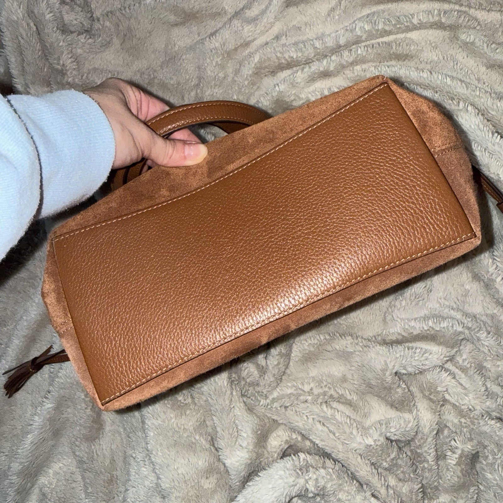 Coach Andy Brown Suede & Leather Tote Bag