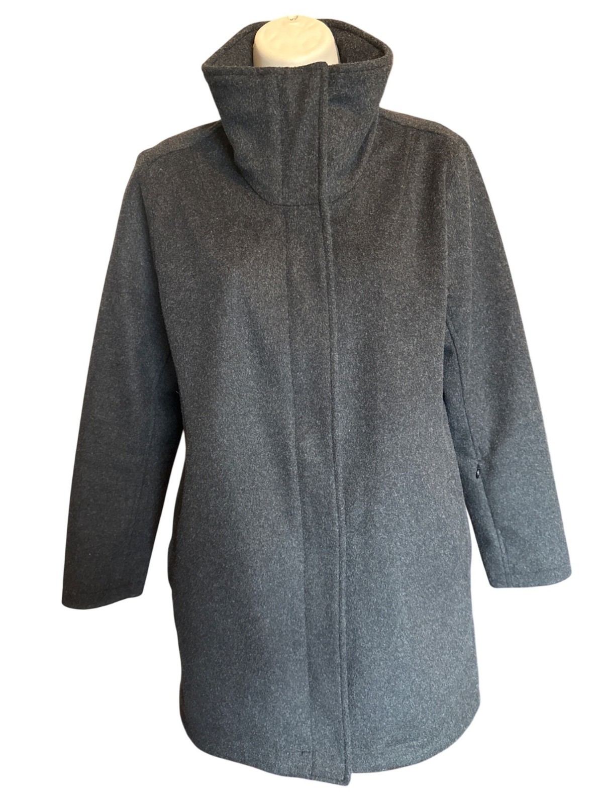 Pendleton Wool Coat Charcoal Gray Funnel Neck Women’s S Tailored Minimalist