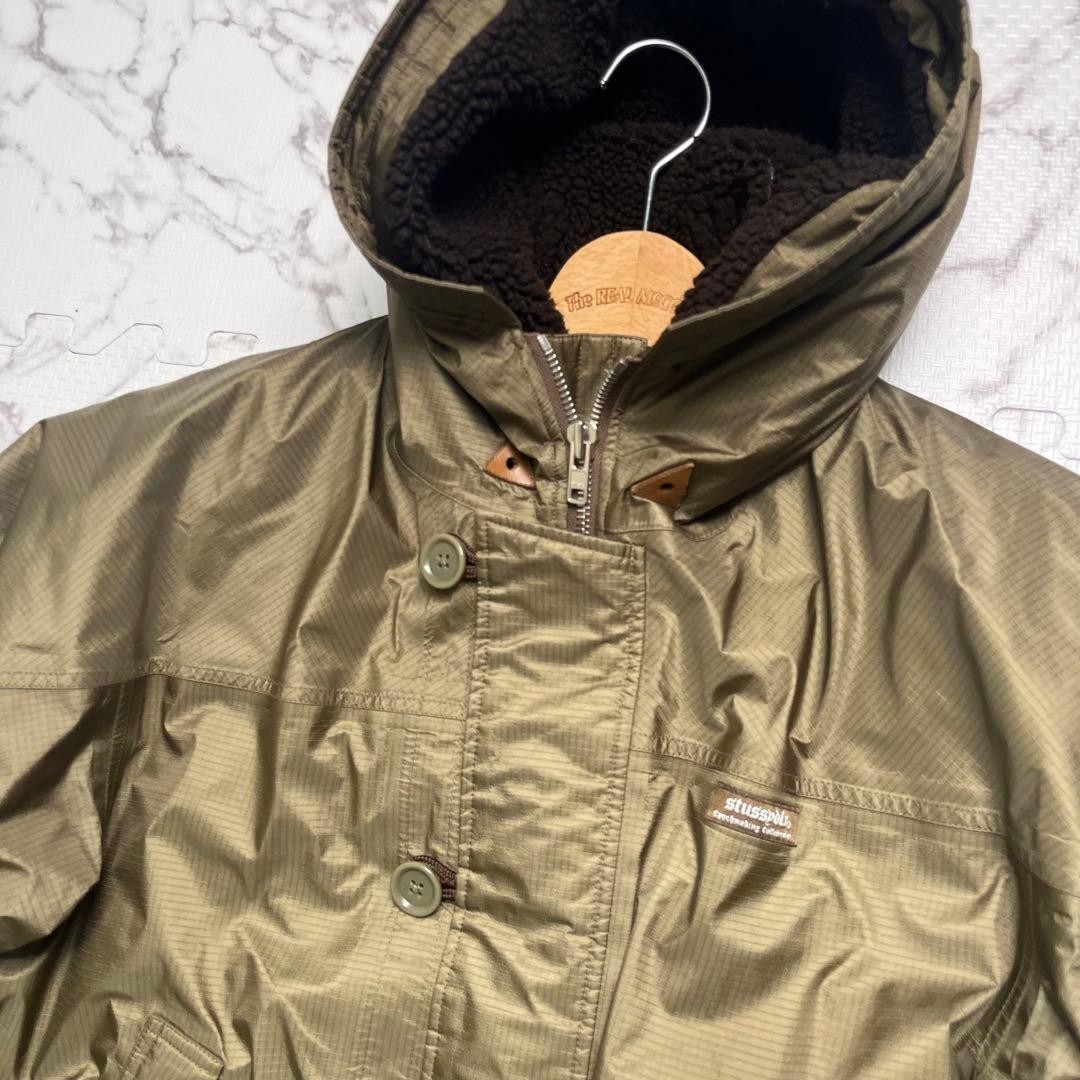 STUSSY GORE-TEX M65 Jacket Black Military Parka Mens Size Large L Hard To Find