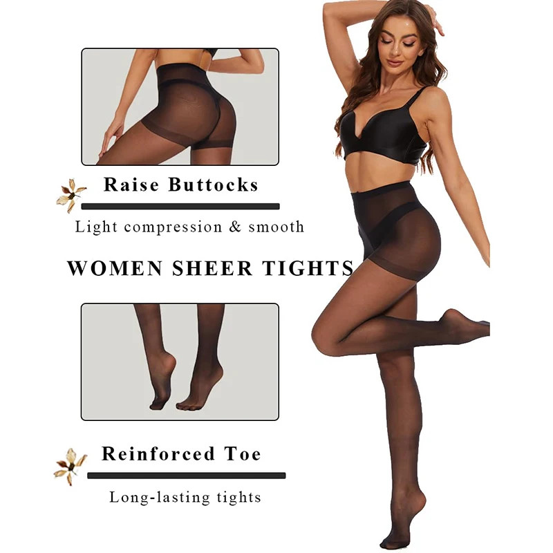 6 Pairs 20D Sheer Tights Ultra Thin High Waist Pantyhose Thigh High Stocking New