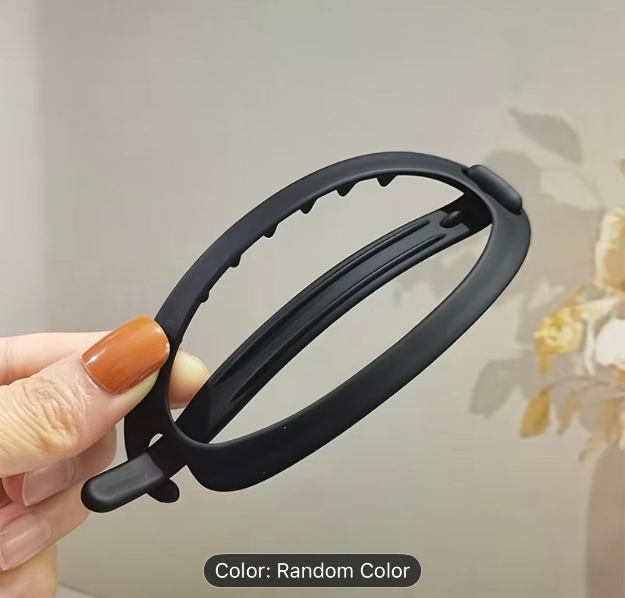 3pcs Multicolor Oval Plastic Hair Clips for Women, Teens, Casual