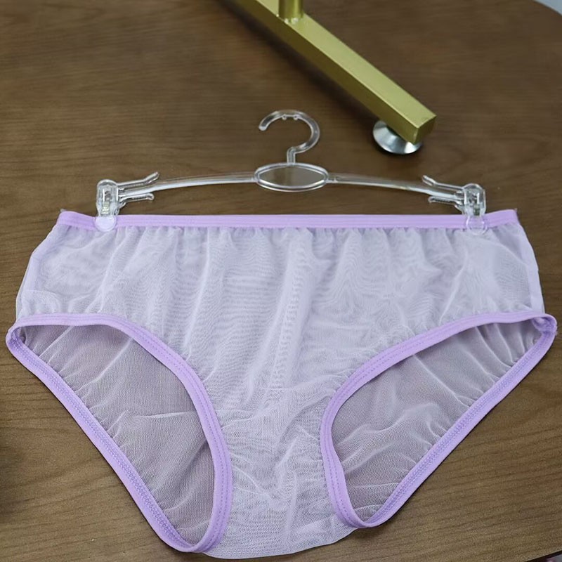Sweet Womens Transparent Sheer Panties Briefs Mid Waist Sexy Knickers Underwear