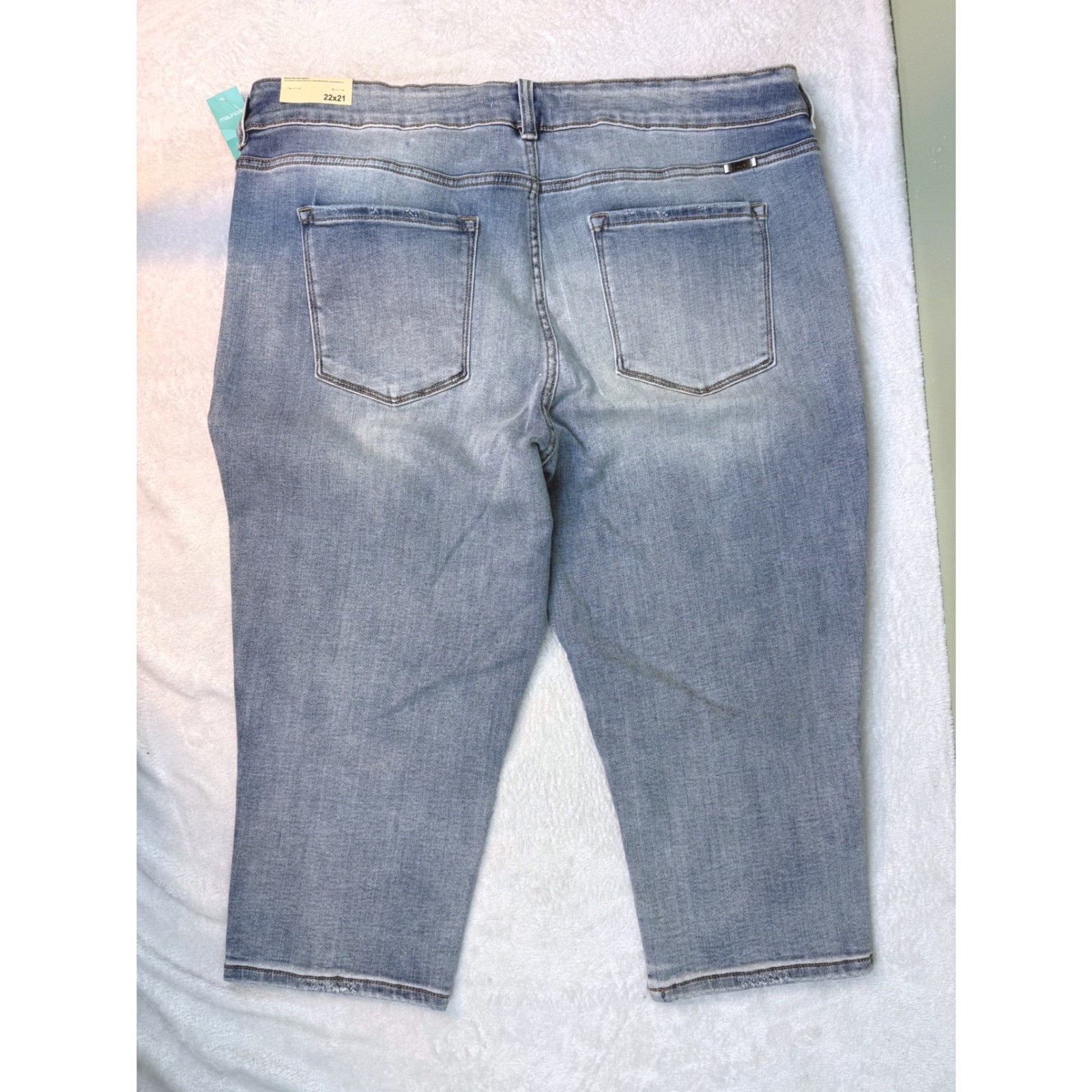 KanCan Maurices Plus Size 22W High Rise Capri Jeans Light Wash Denim 22×21 NEW