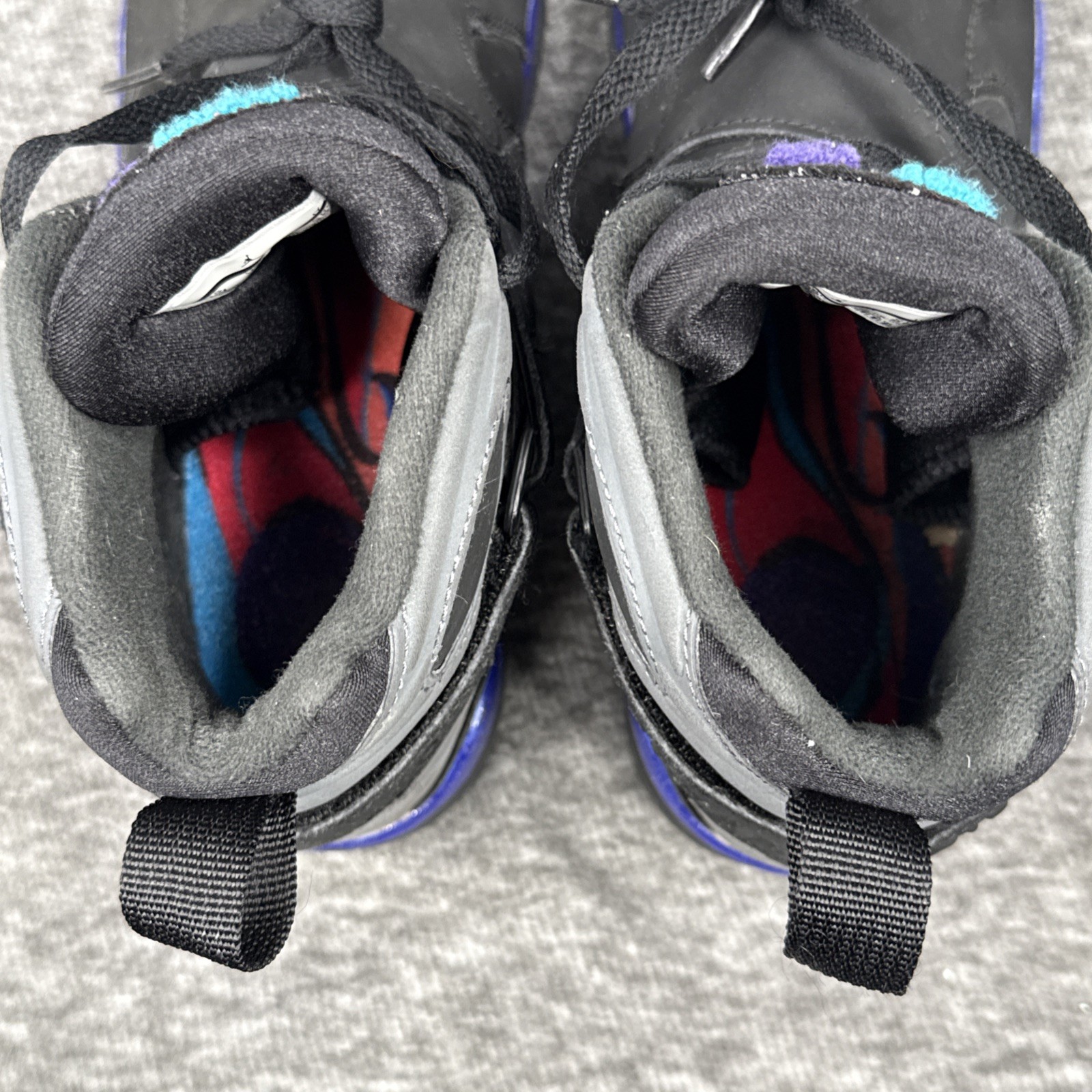 Air Jordan 8 Retro Aqua 2015 Youth Size 7Y Black Purple Teal Clean Used