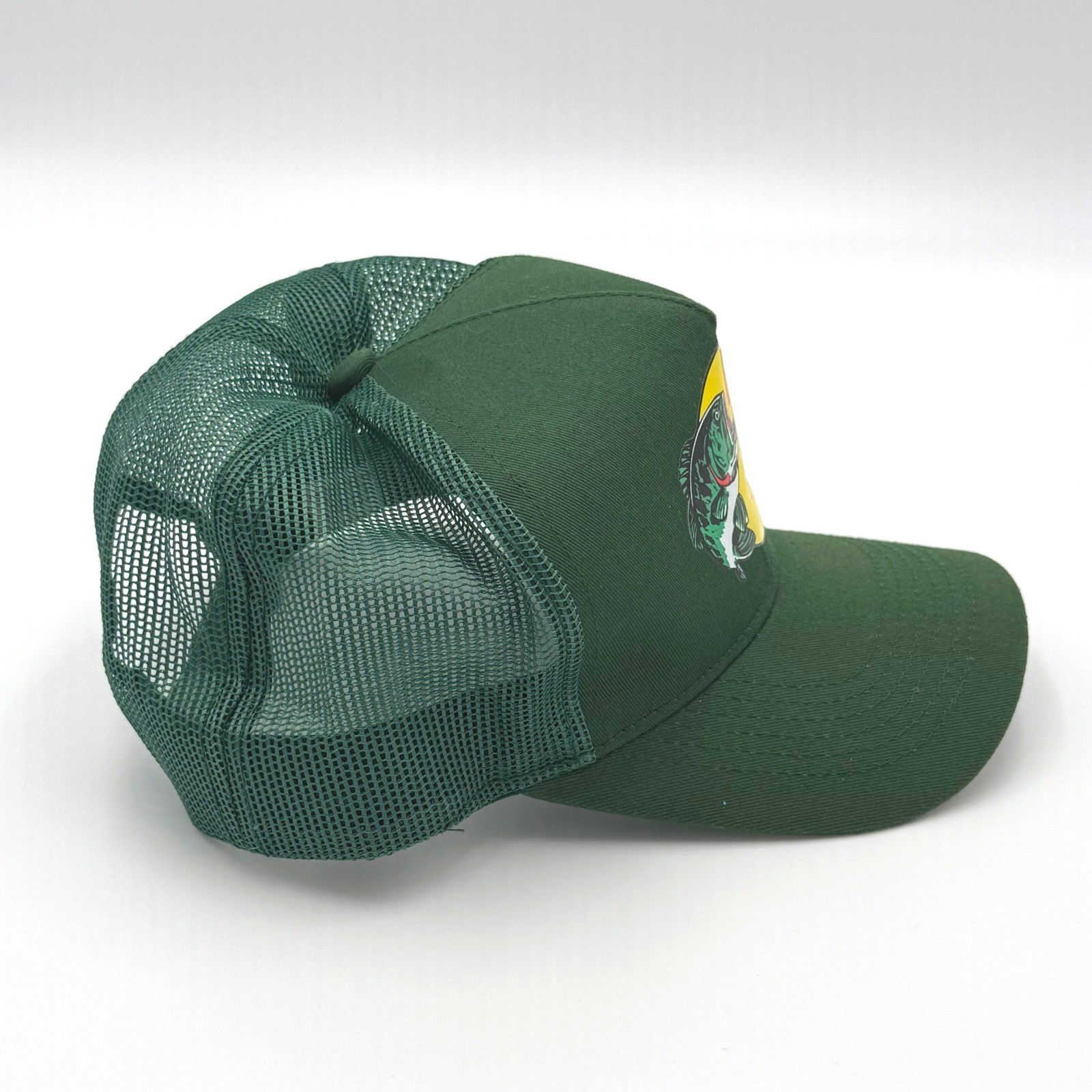 Bass Pro Shops Trucker Hat Green Mesh Snapback Fishing Cap One Size Fits Most