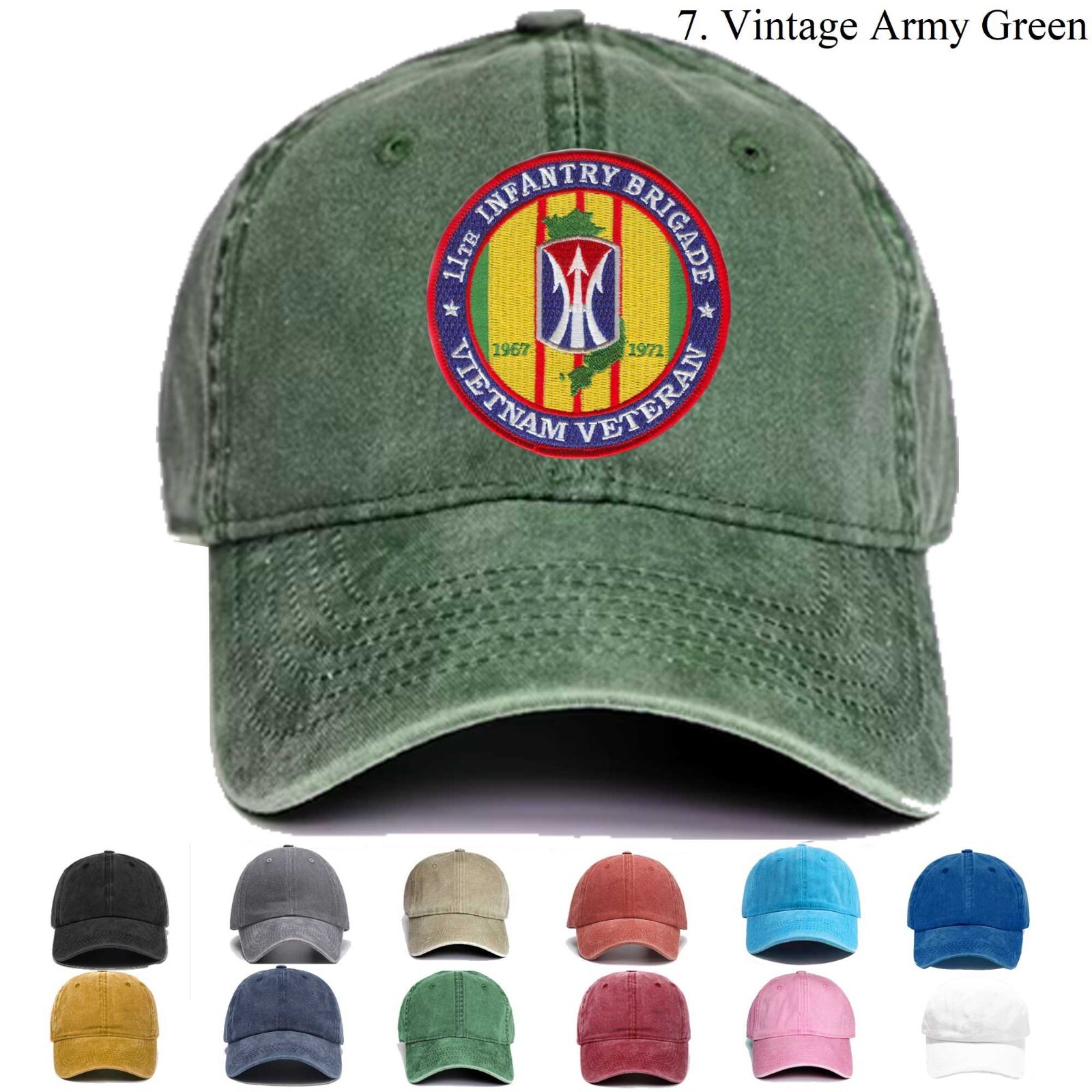 Embroidered Hat 11th Infantry Brigade Vietnam Veteran, Veteran Cap, Gift Idea