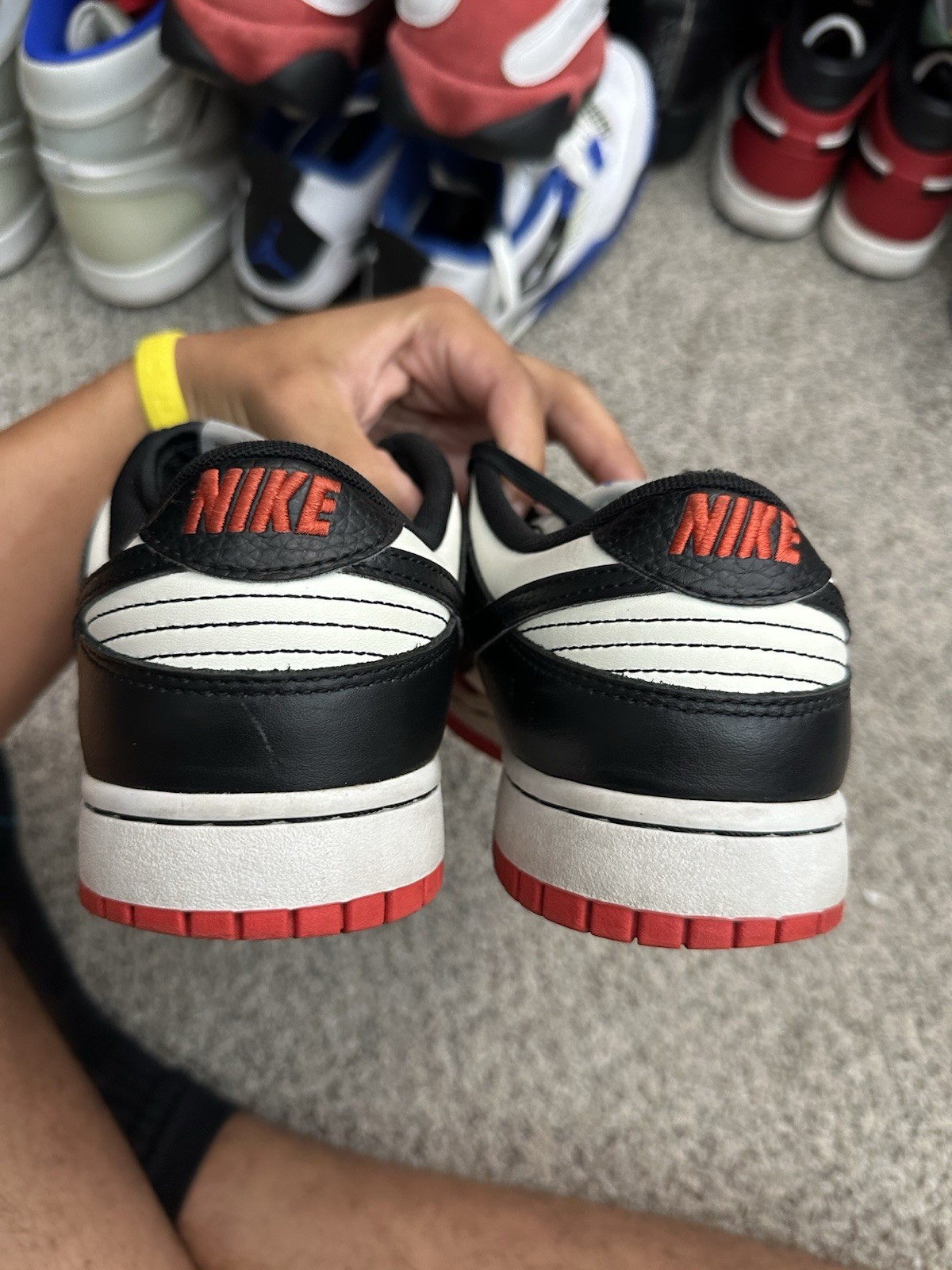Nike Dunk Low EMB NBA 75th Anniversary Bulls 2021 Black Red White BRED – Size 9