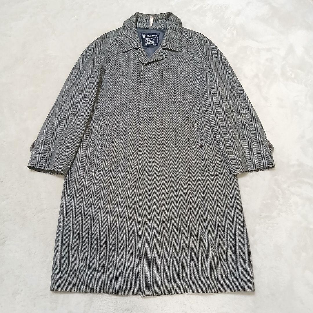 Burberrys Herringbone Wool Cashmere Sten Collar Coat