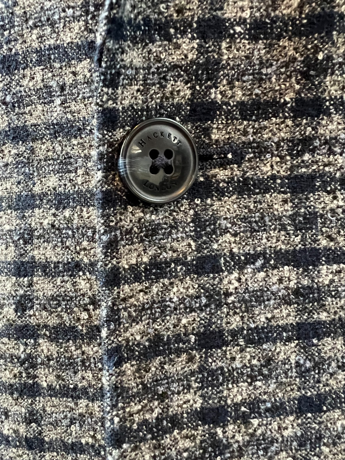 Hackett Grey & Blue Checked Boucle Cloth Unstructured Jacket RRP £650 – Size 40″
