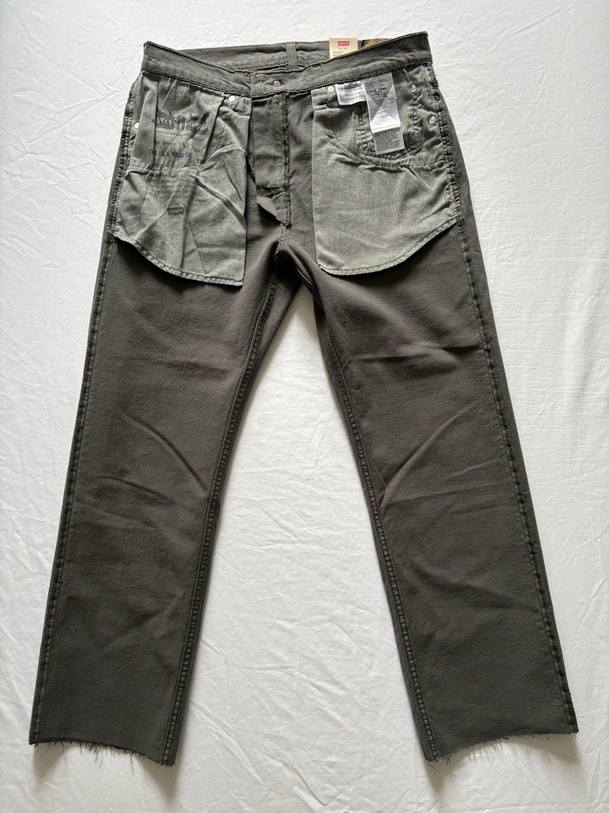 Levi’s 505 Series Regular Fit Stretch Gray Denim Jeans Straight Classic Men’s