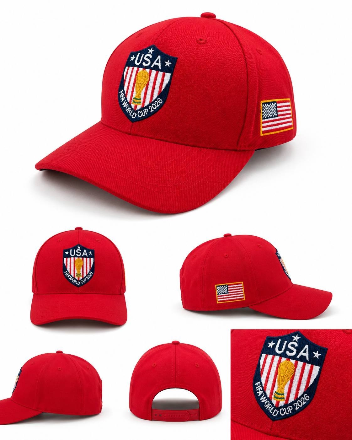FAST SHIP – FIFA World Cup 2026 MEX USA CAN Cotton Hat, Detailed Embroidery
