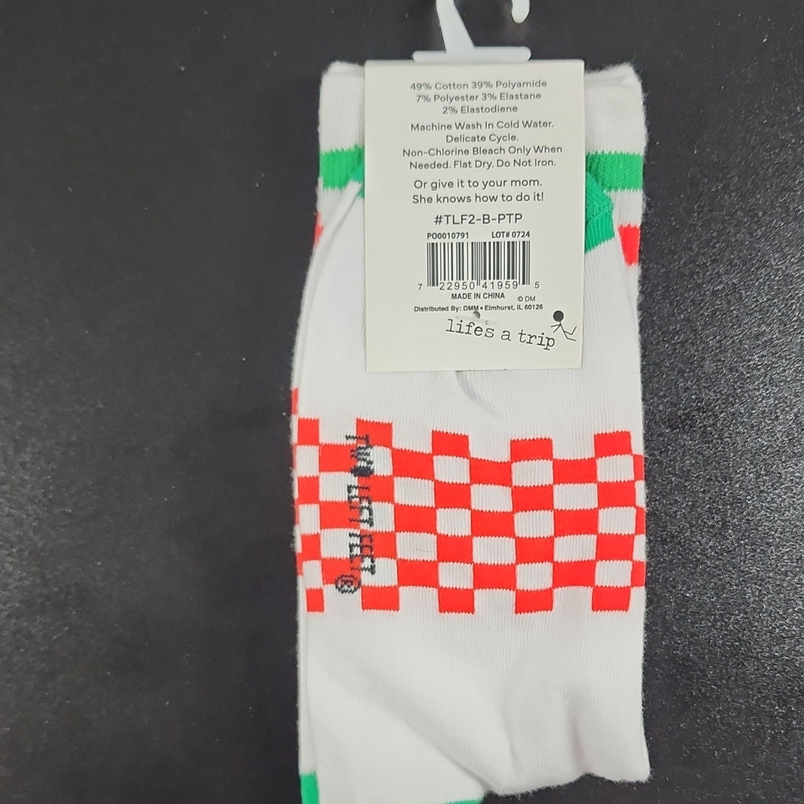 Two Left Feet A Pizza The Pie Novelty Crew Socks White Men 8.5-13 1pr