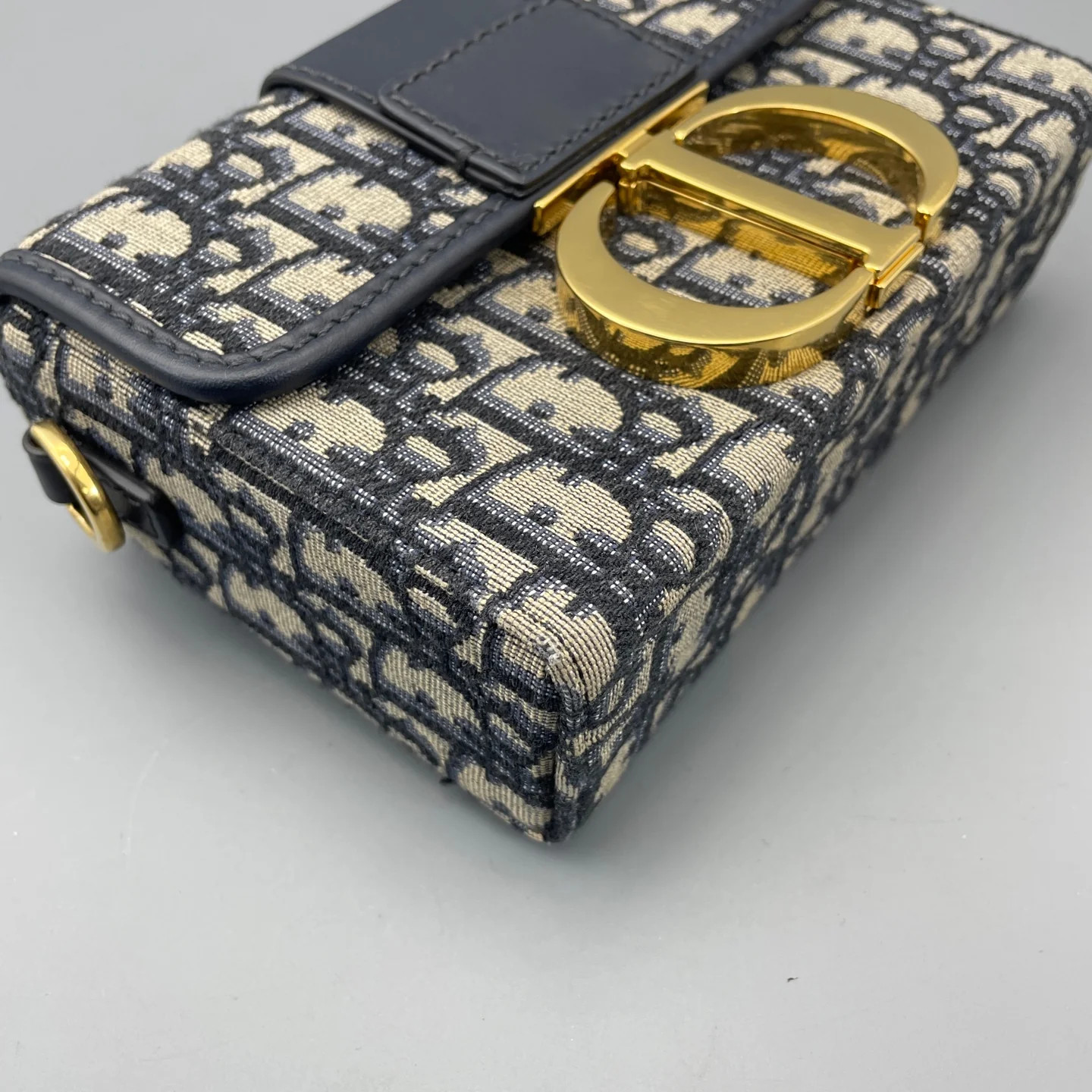 Dior 30 Montaigne Mini Box Bag Beige Navy Oblique (ym051726c3r)