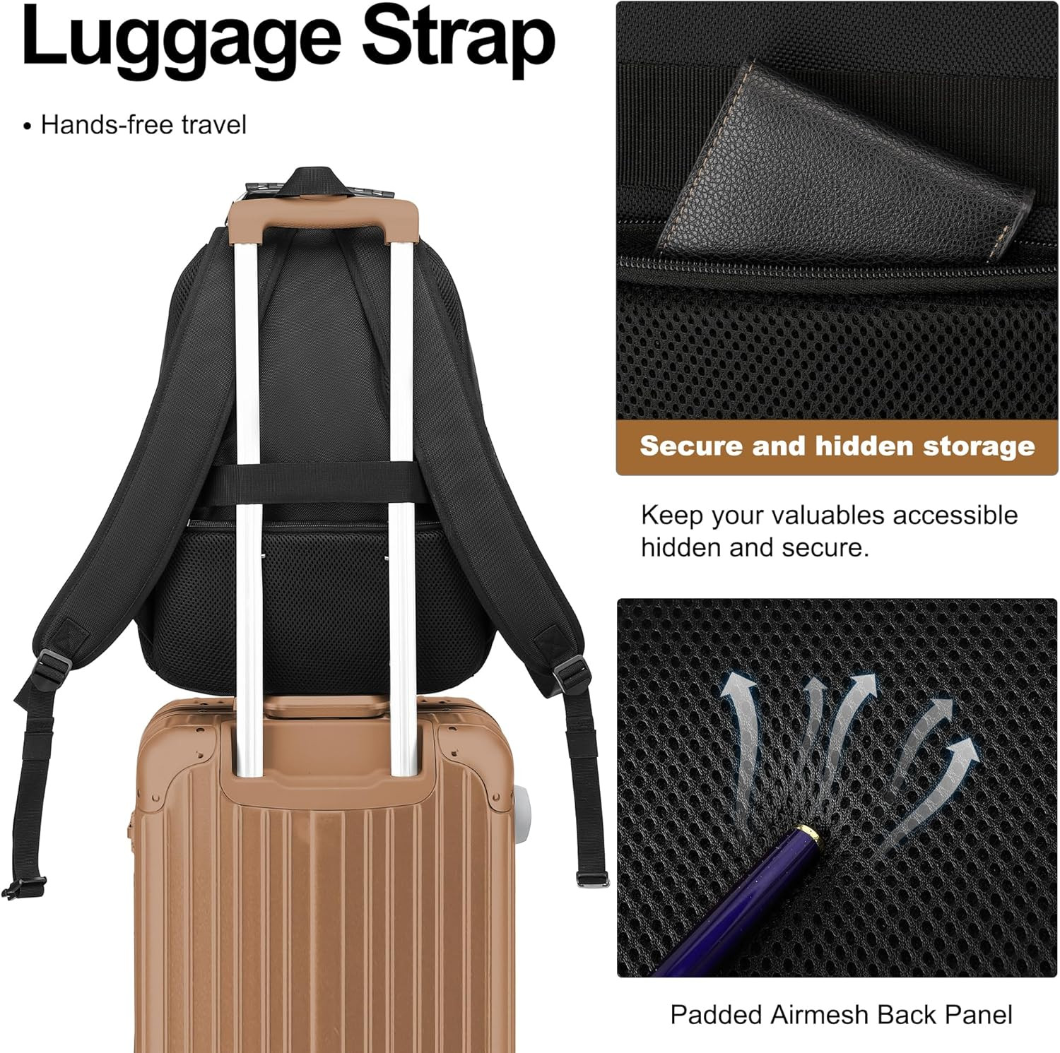 Laptop Backpack for Men, 15.6 Inch Laptop Bag with USB Port, Waterproof Travel W