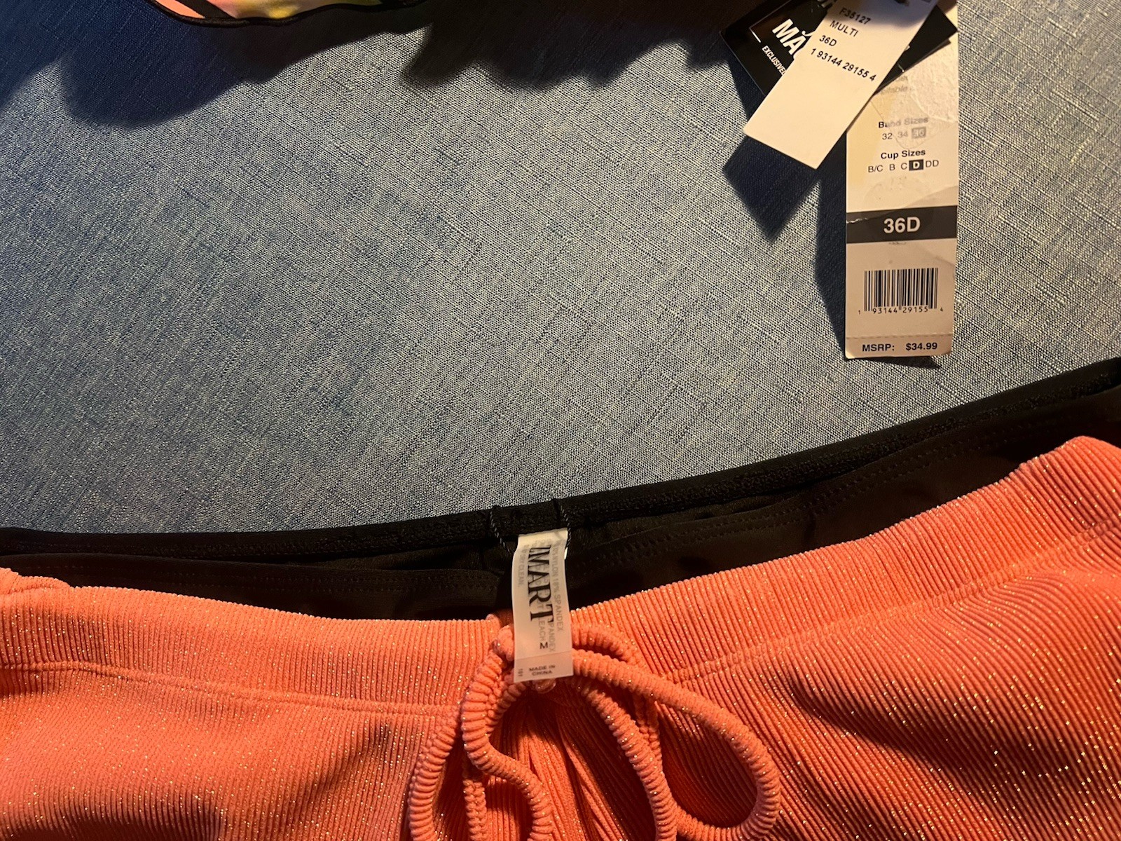 NWT 3 Pieces Sundazed PARADISE PALM Top Sz 36D Zmart Bottom Salt & Cove Shorts