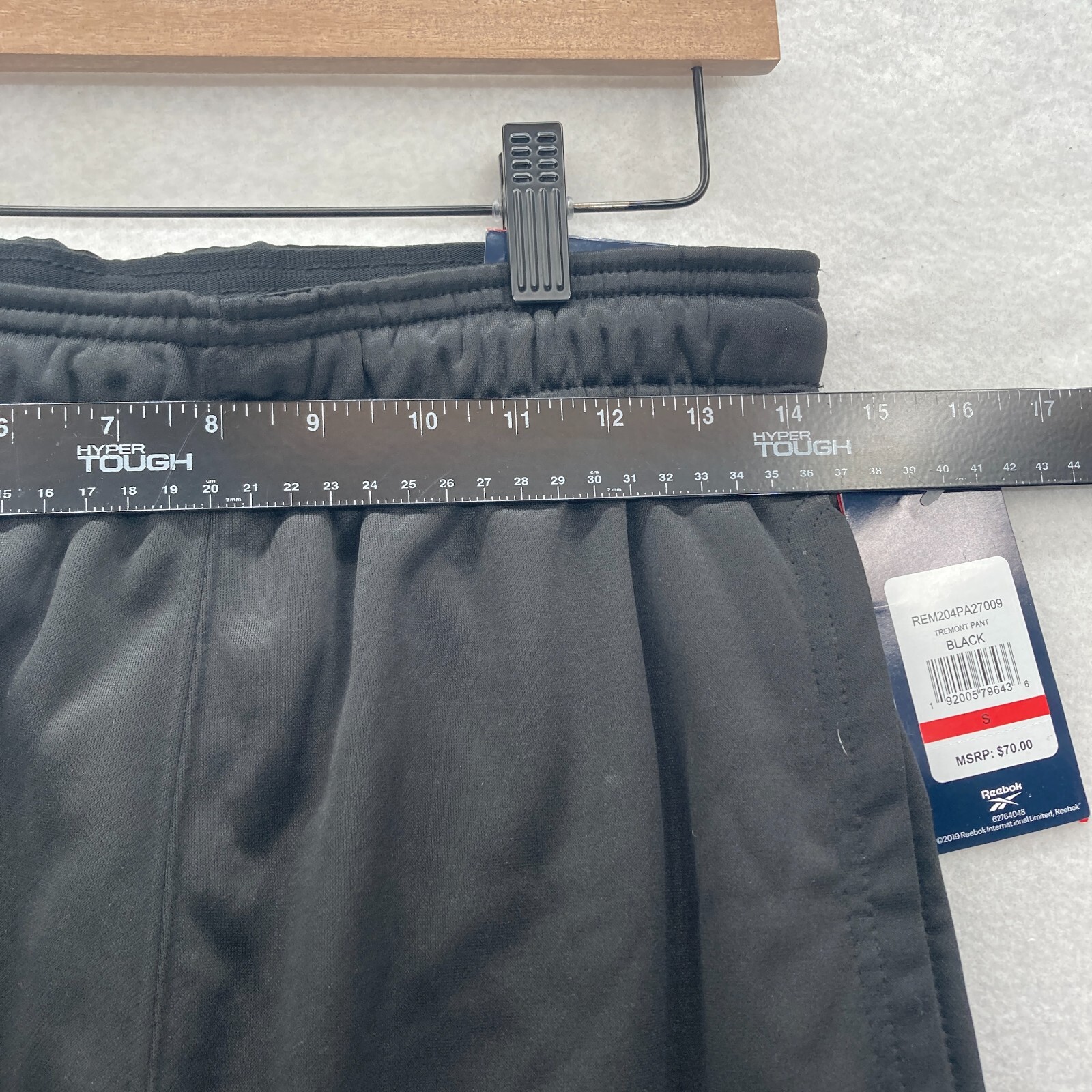 Reebok Tremont Pants Mens Small Slim Fit Straight Leg Black Zip Pocket Travel