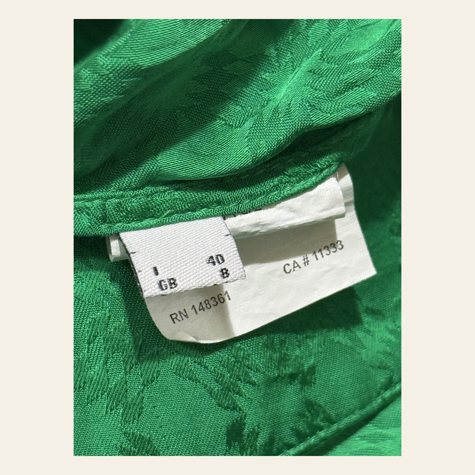 PINKO Emerald Green Jacquard Smocked Halter Top Neck Tie Viscose IT 40 US 4