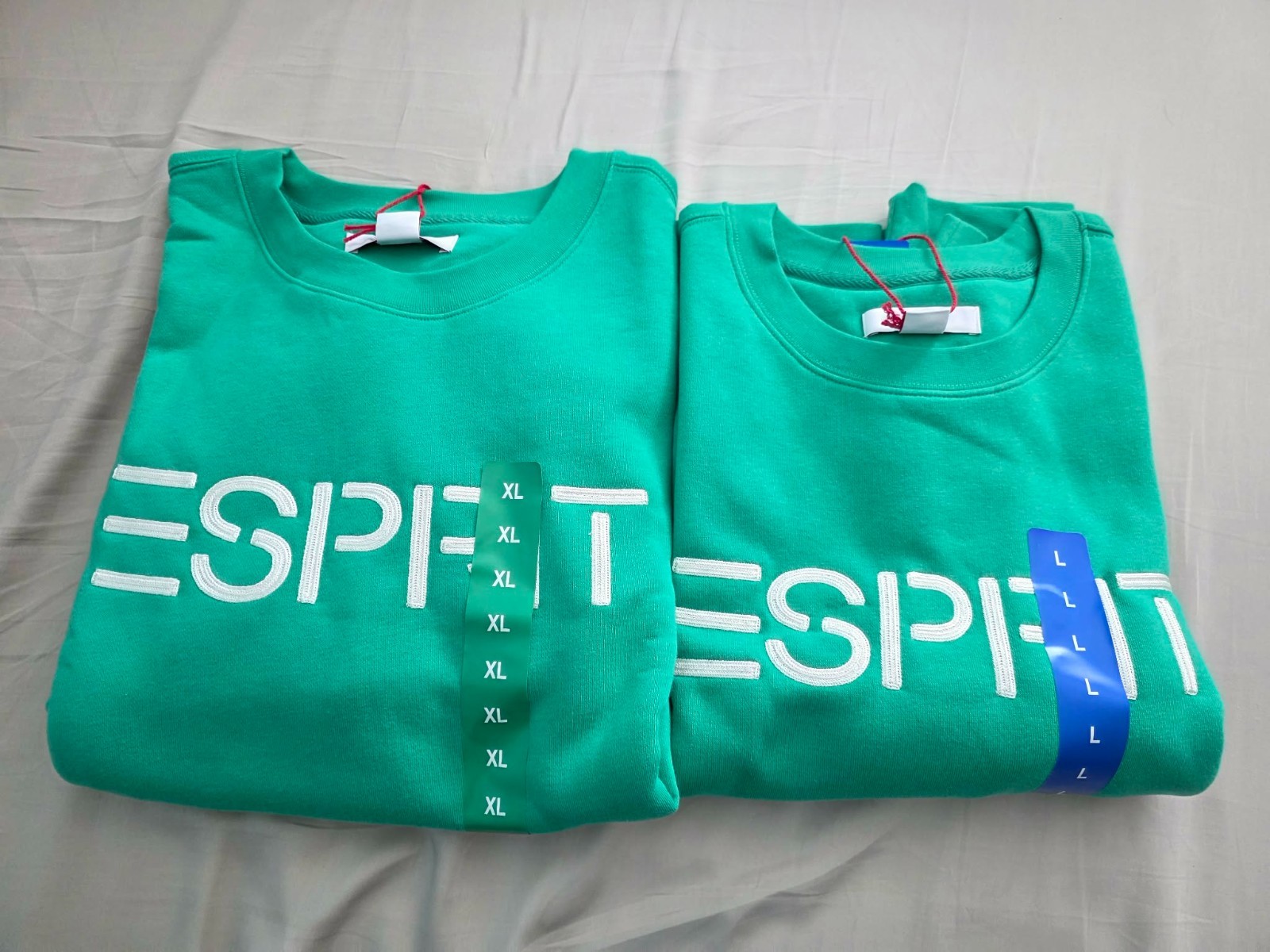 Esprit Costco Crewneck Sweatshirt: L & XL Blue Green White Retro Logo NWT