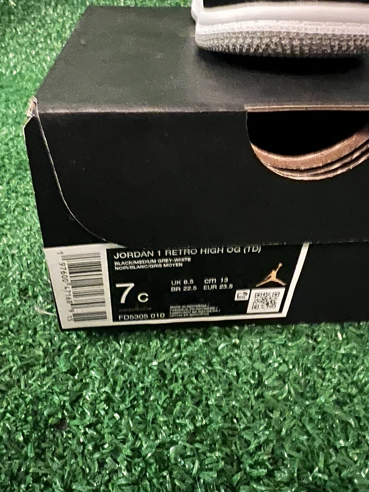 Jordan 1 Retro High OG Satin Shadow Toddler Size 7C FD5305 010 Black /Grey