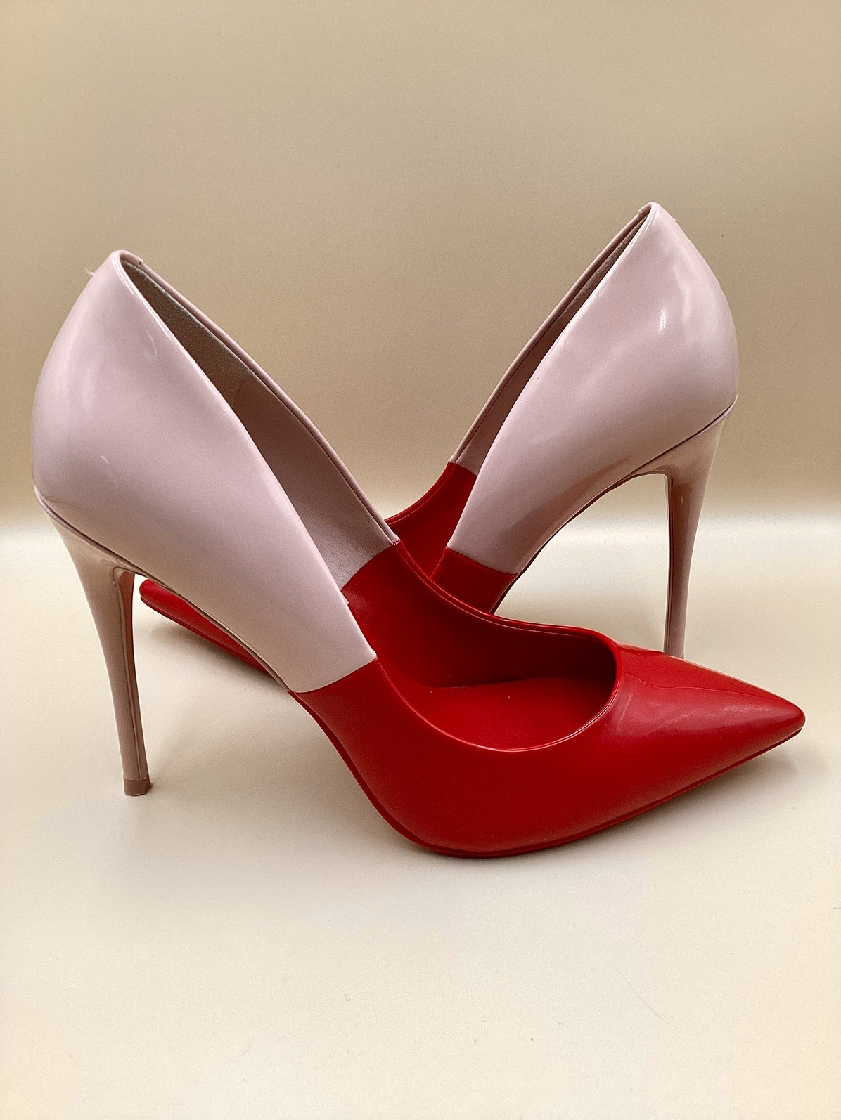 ALDO Red/ Beige Two Tone patent leather pumps Size 8.5-9 *NEW w/o box!*