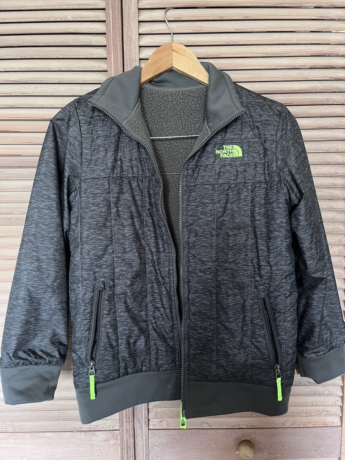 The North Face Boy’s Sz Med 10/12 Quilted Reversible Full Zip Puffer Coat Jacket