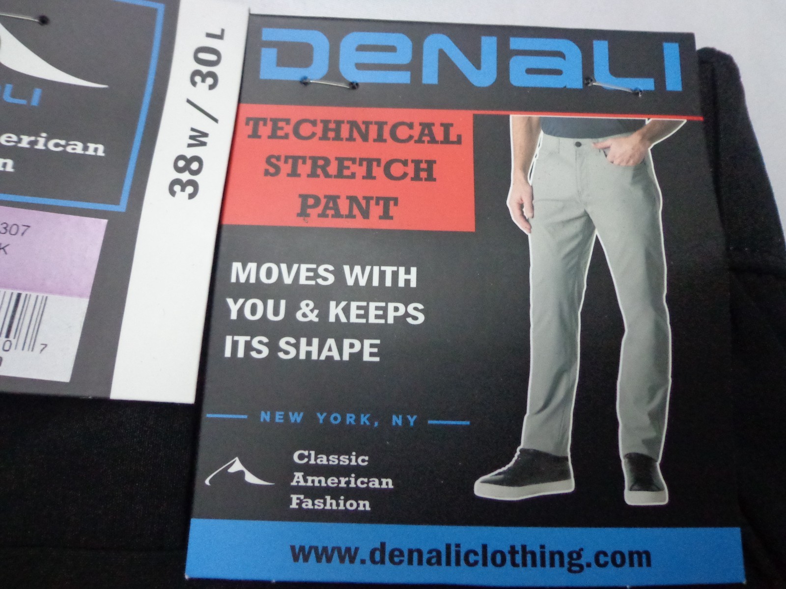 DENALI Black Technical Stretch Pants Flex Waist 38/30 NEW MSRP $54