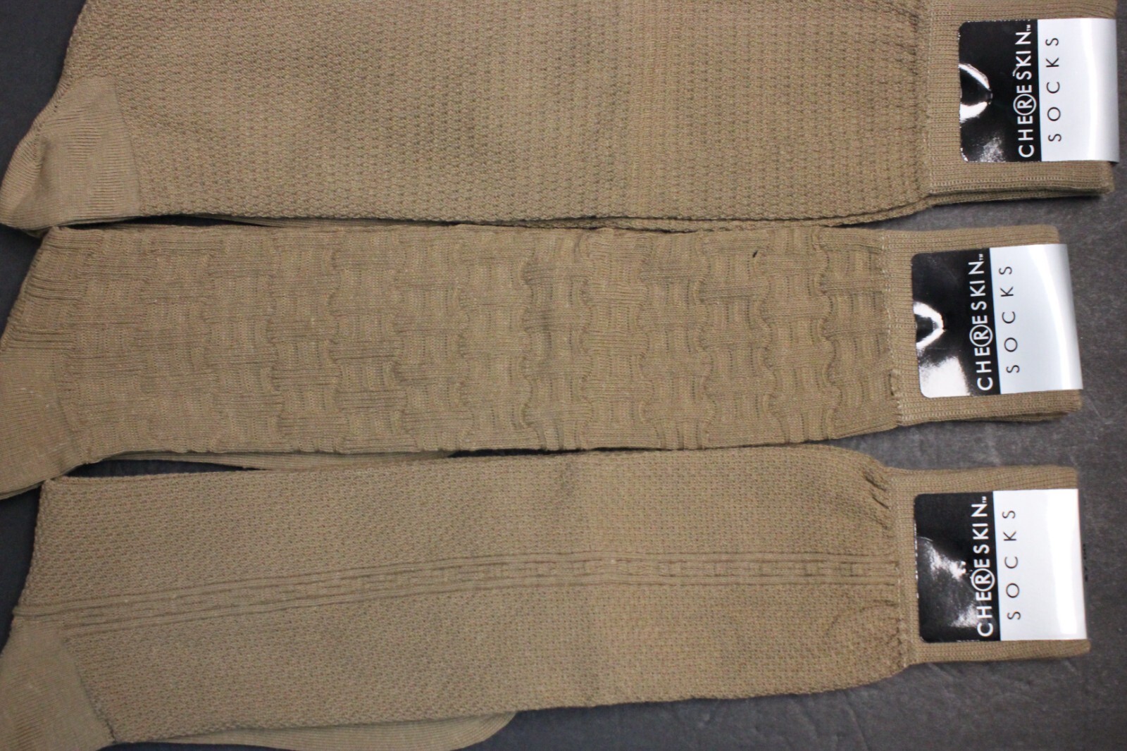 3 pair 10-13 Men’s Dress Over the Calf Crew Work Socks tan Taupe SZ 6-12