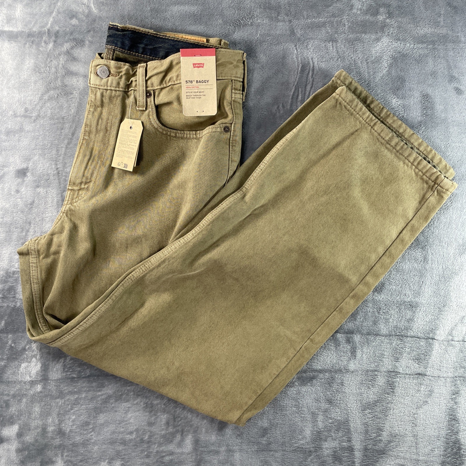 Levi’s 578 Baggy Denim Jeans Men’s Size 32×32 Tan / Brown Cotton NWT