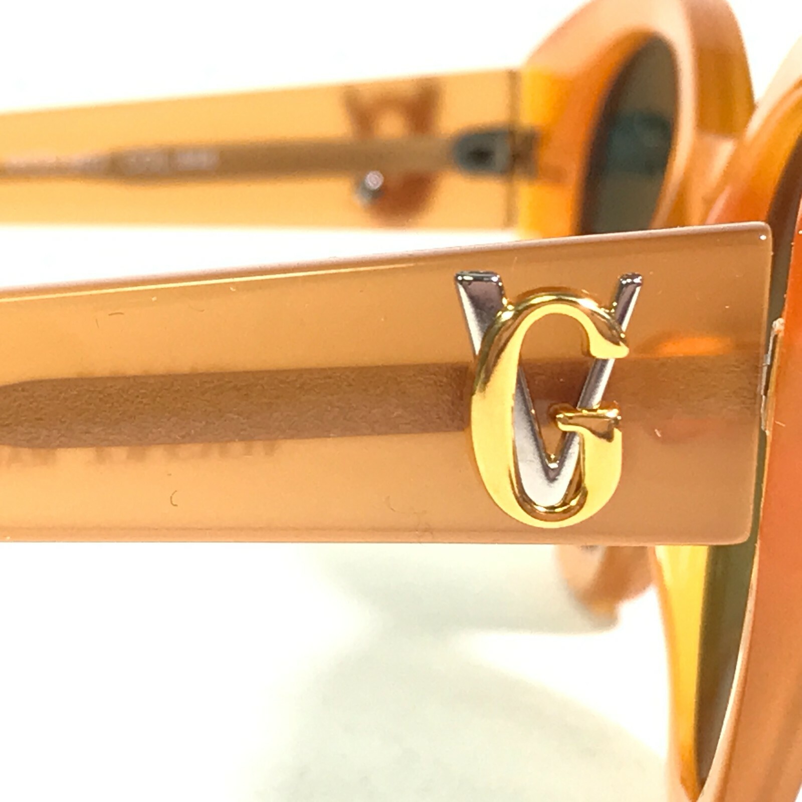 Vintage Gianni Versace Sunglasses MOD.463 COL.444 Orange Cat Eye w Green Lenses