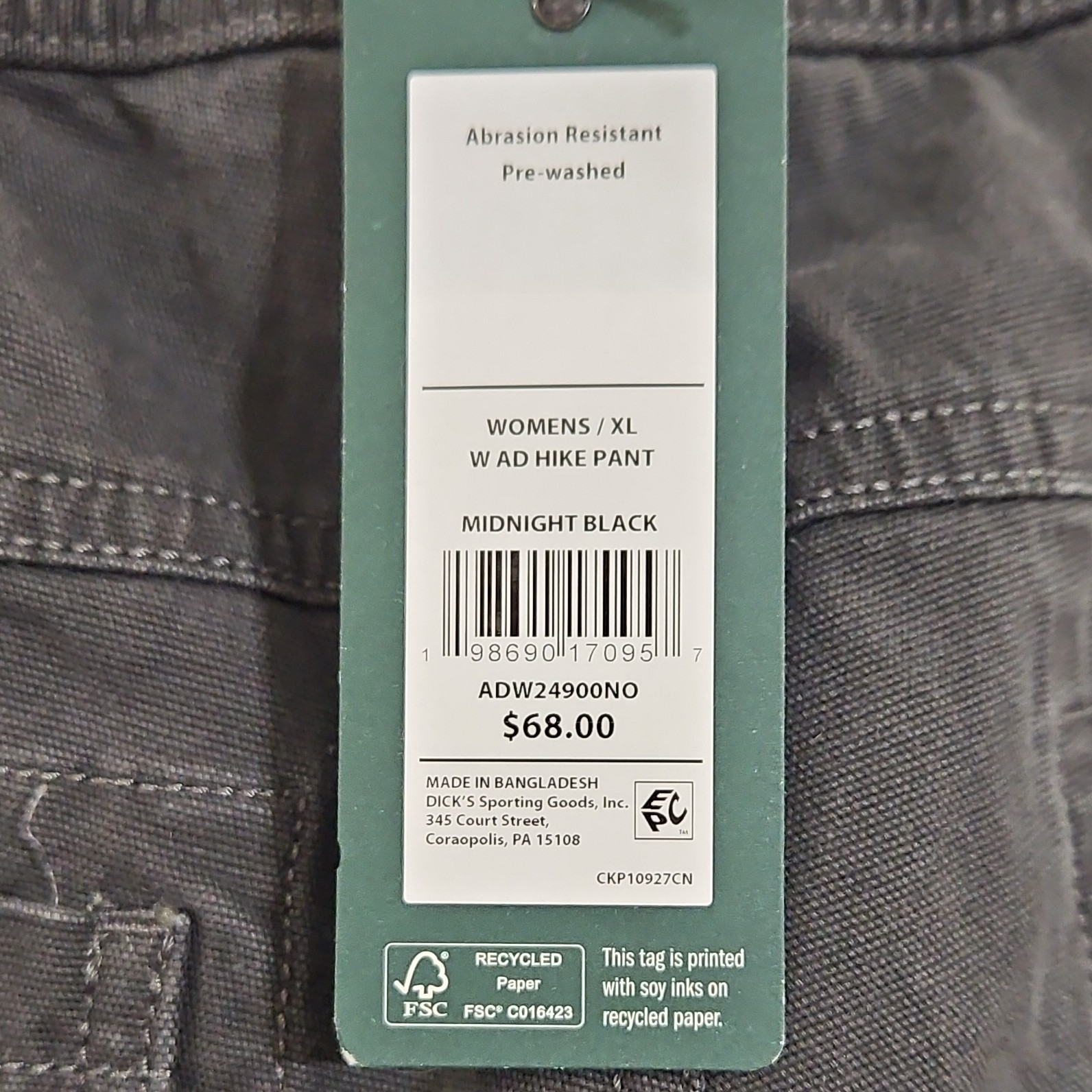 Alpine Design Women’s XL Drawstring Abrasion Resistant Pants Black