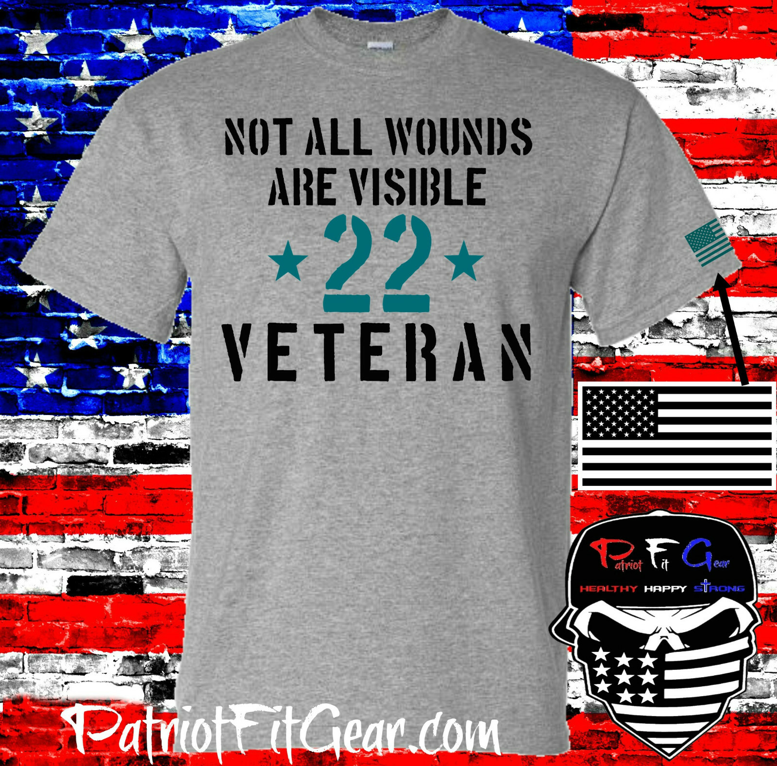 t shirt,Veteran 22,Not All Wounds Are Visible,PTSD Awareness,Support Our Troops