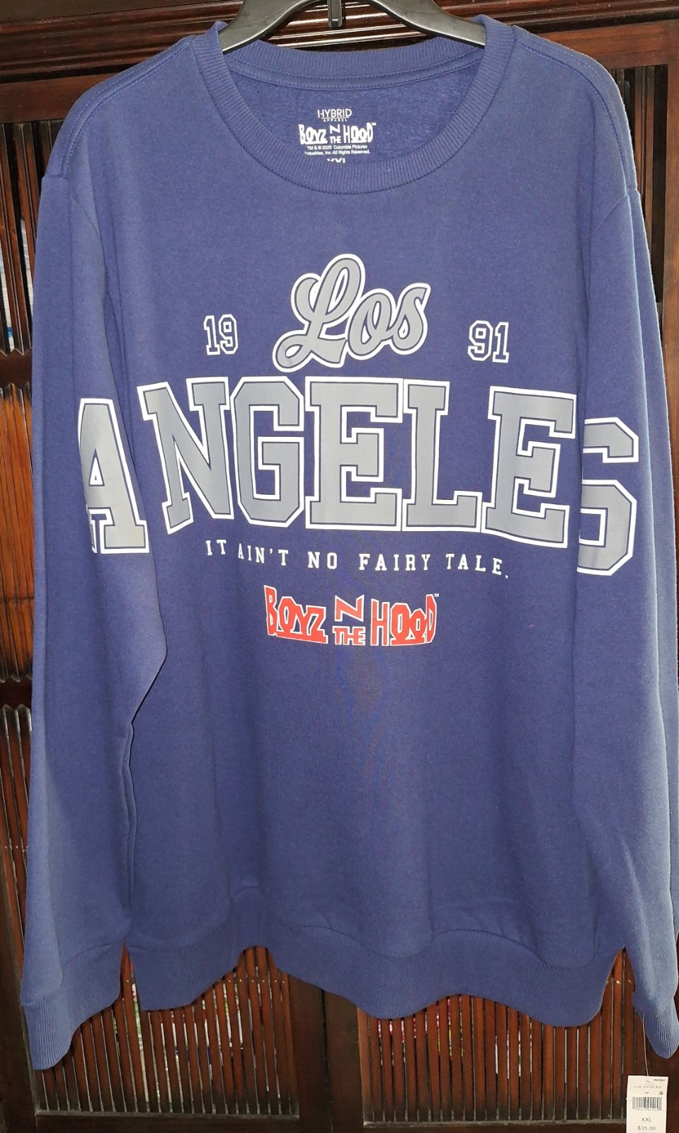 Hybrid Apparel Mens Sweatshirt Boyz N The Hood Los Angeles XXL Navy Blue – New