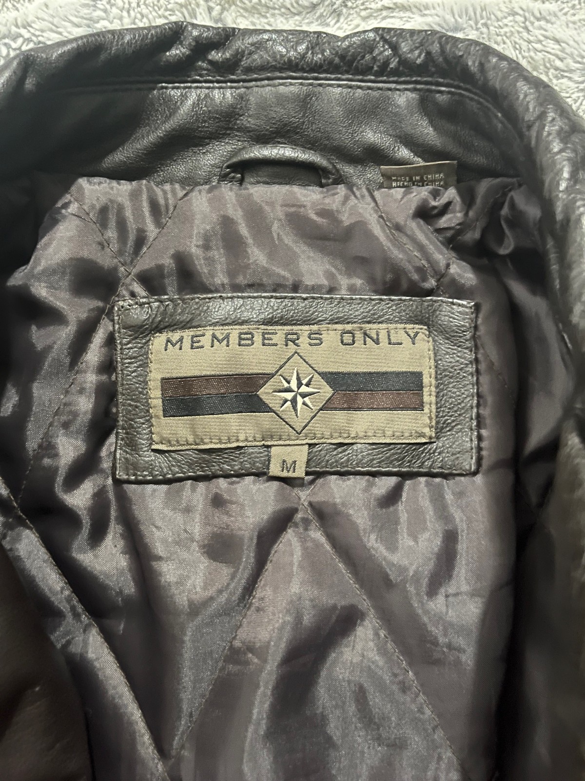 Vintage Y2K | Members Only | Dark Brown Genuine Leather | Bomber Jacket Medium
